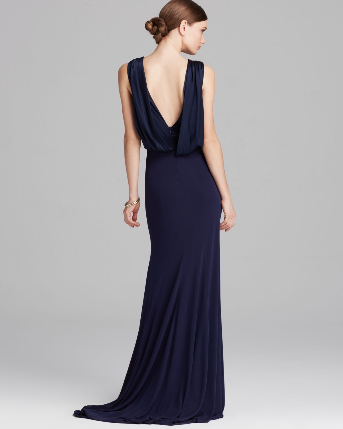 Lyst - Vera Wang Gown Sleeveless Deep V Shawl Back Jersey in Blue