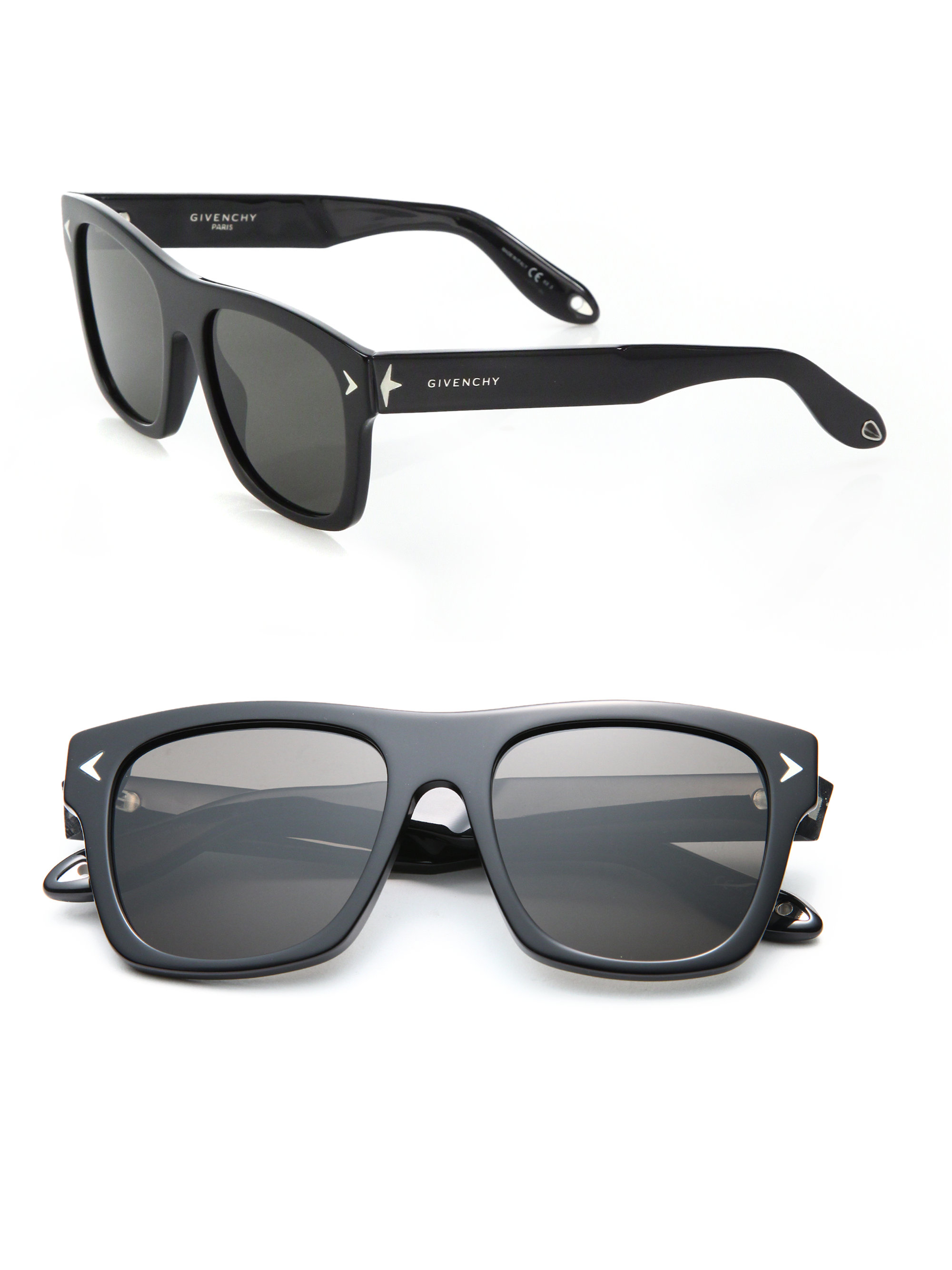 Givenchy 55mm Star-detail Square Sunglasses in Black | Lyst