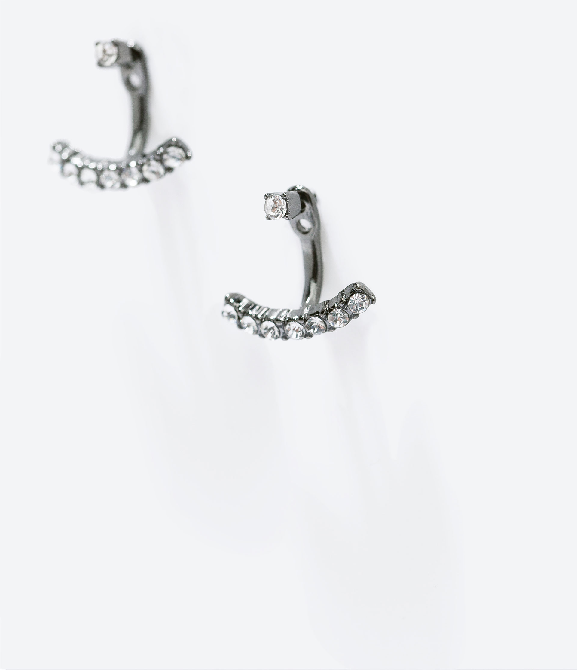 Zara Shiny Jewel Earrings in Silver | Lyst