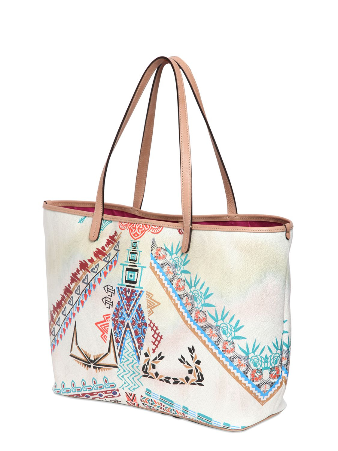 Lyst - Etro Print Coated Canvas Tote Bag