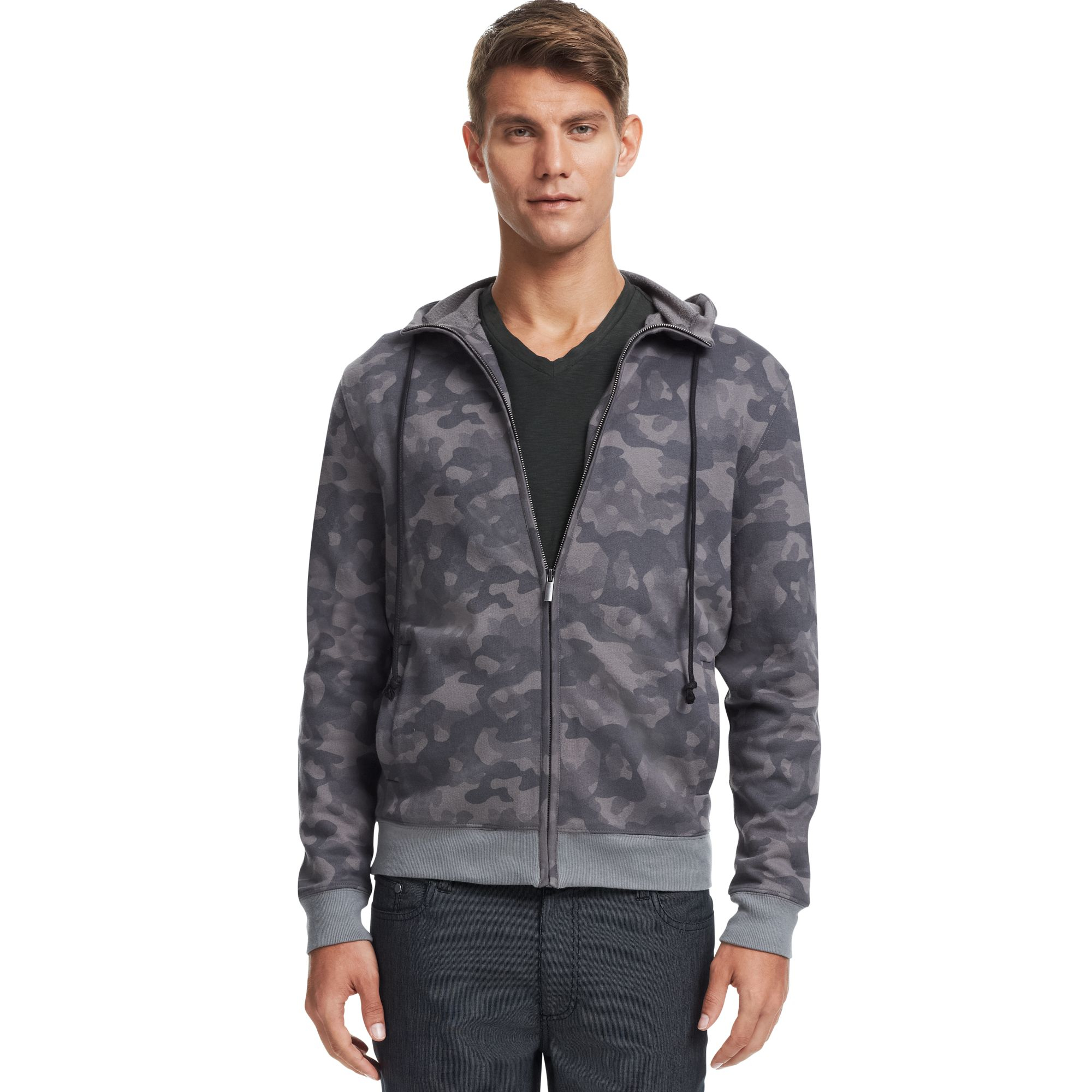 Kenneth Cole Reaction Camo Hoodie in Gray for Men (Grey Combo) | Lyst