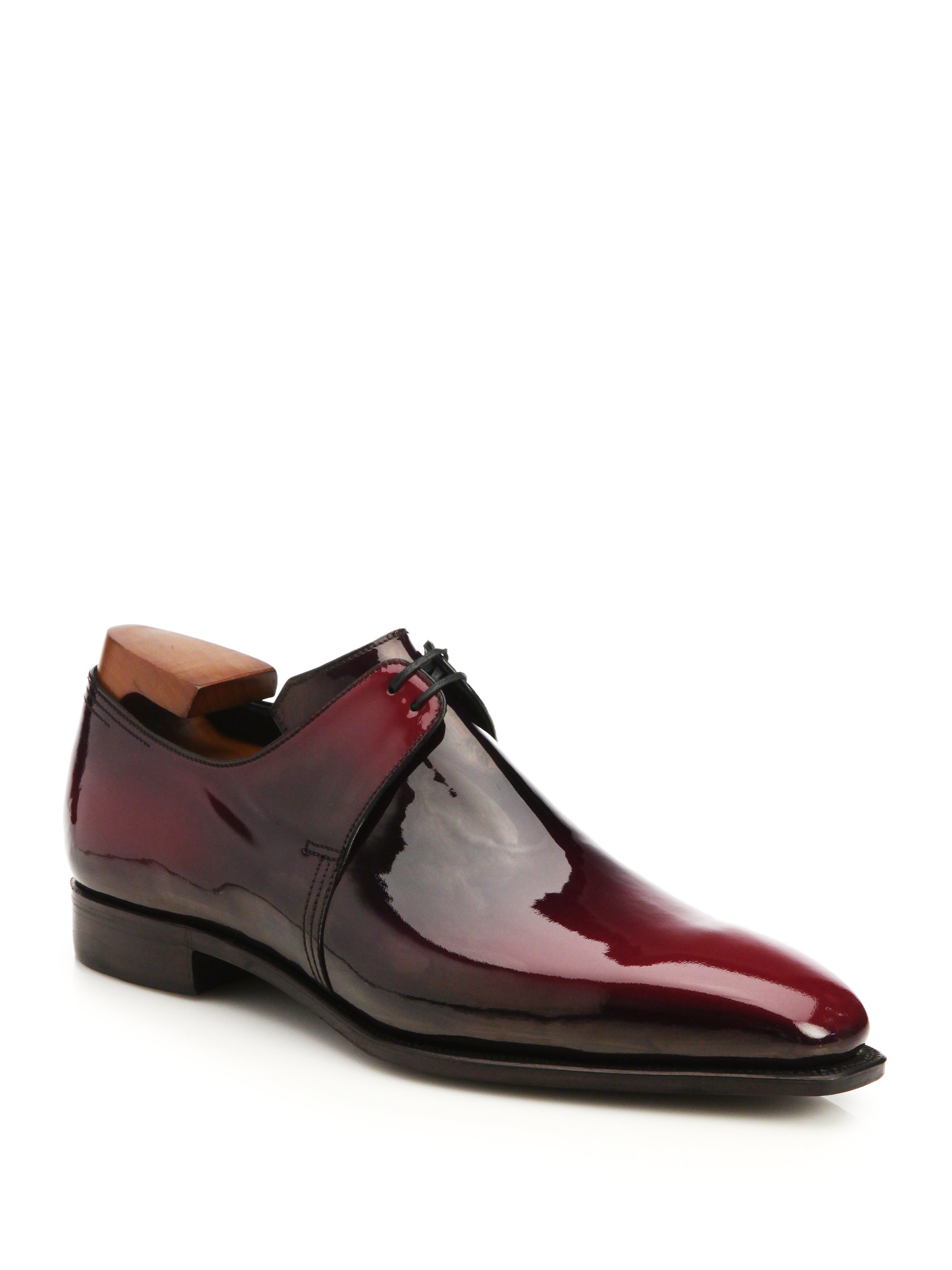Lyst - Corthay Arca Patent Leather Derby Shoes in Red for Men