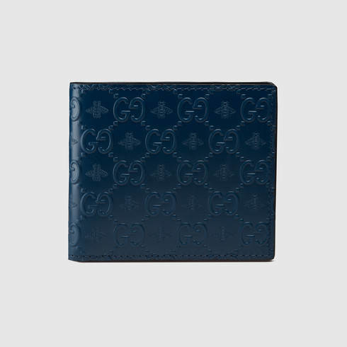 Gucci Leather Gg Alveare Wallet in Blue for Men - Lyst