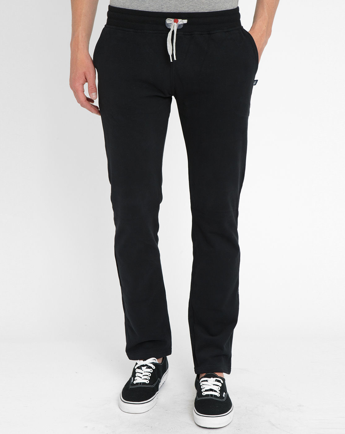 straight leg black joggers