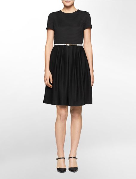 calvin klein belted shirt dress