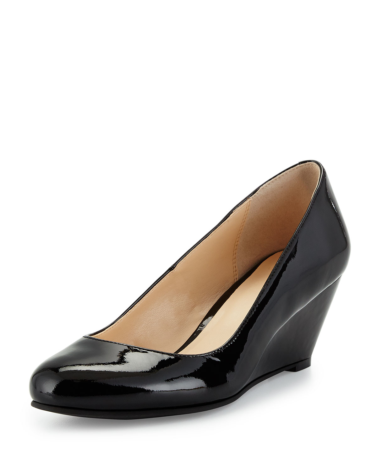 Cole haan Lainey Patent Leather Wedge Pump in Black | Lyst