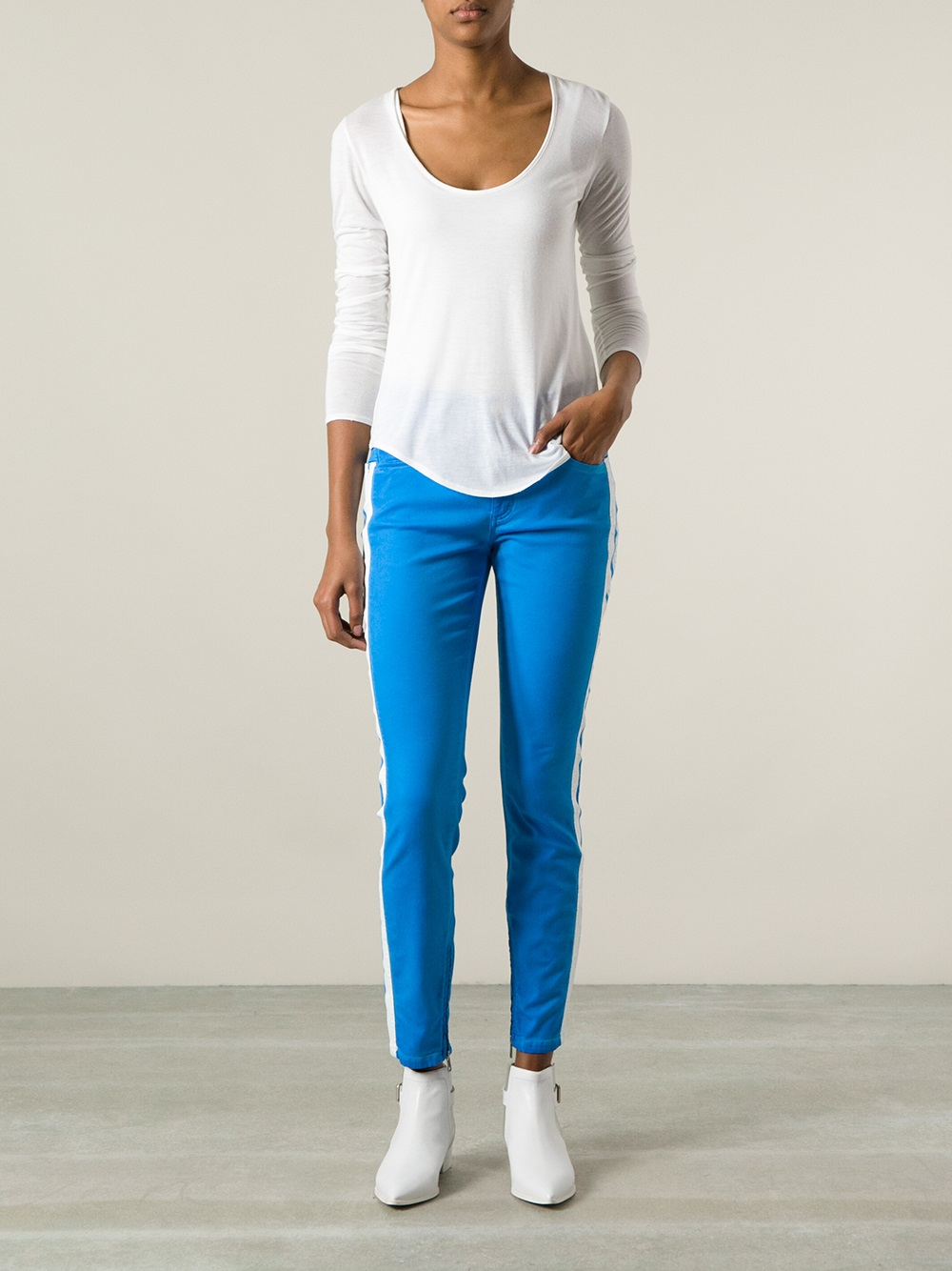 side stripe jeans