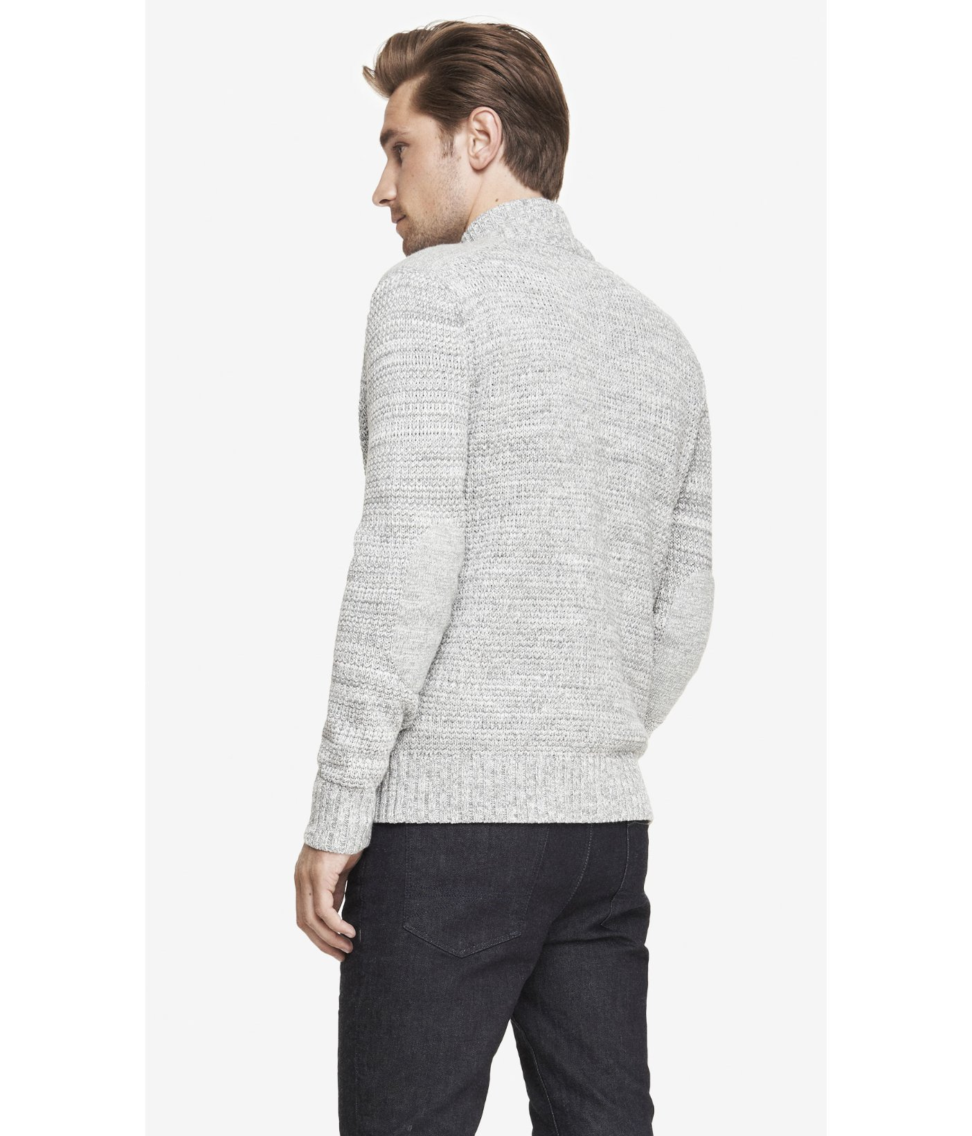  Express  Marled Waffle Knit Toggle Cardigan  in Gray for Men 