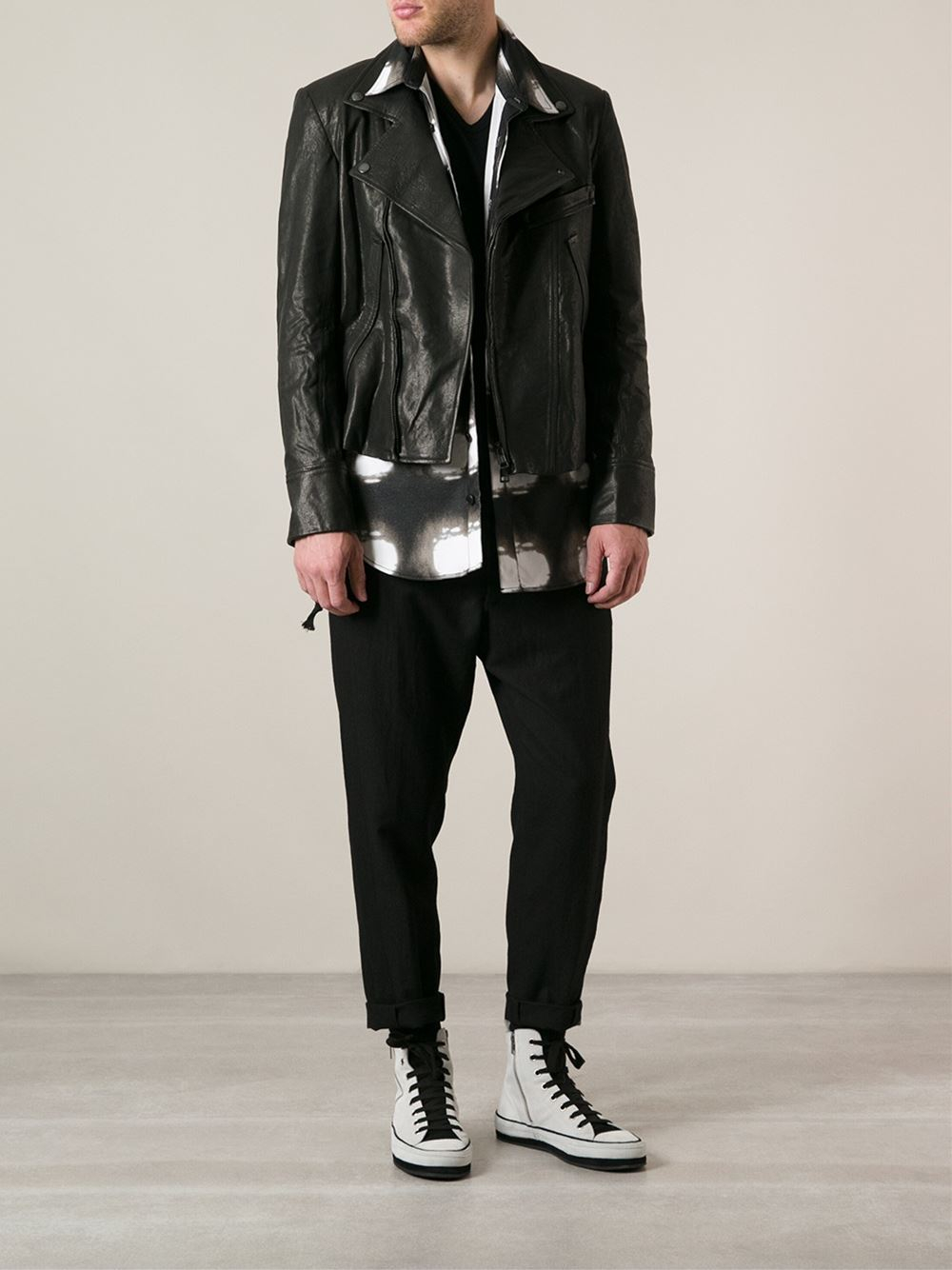 Ann Demeulemeester Biker Jacket In Black For Men Lyst Gallery