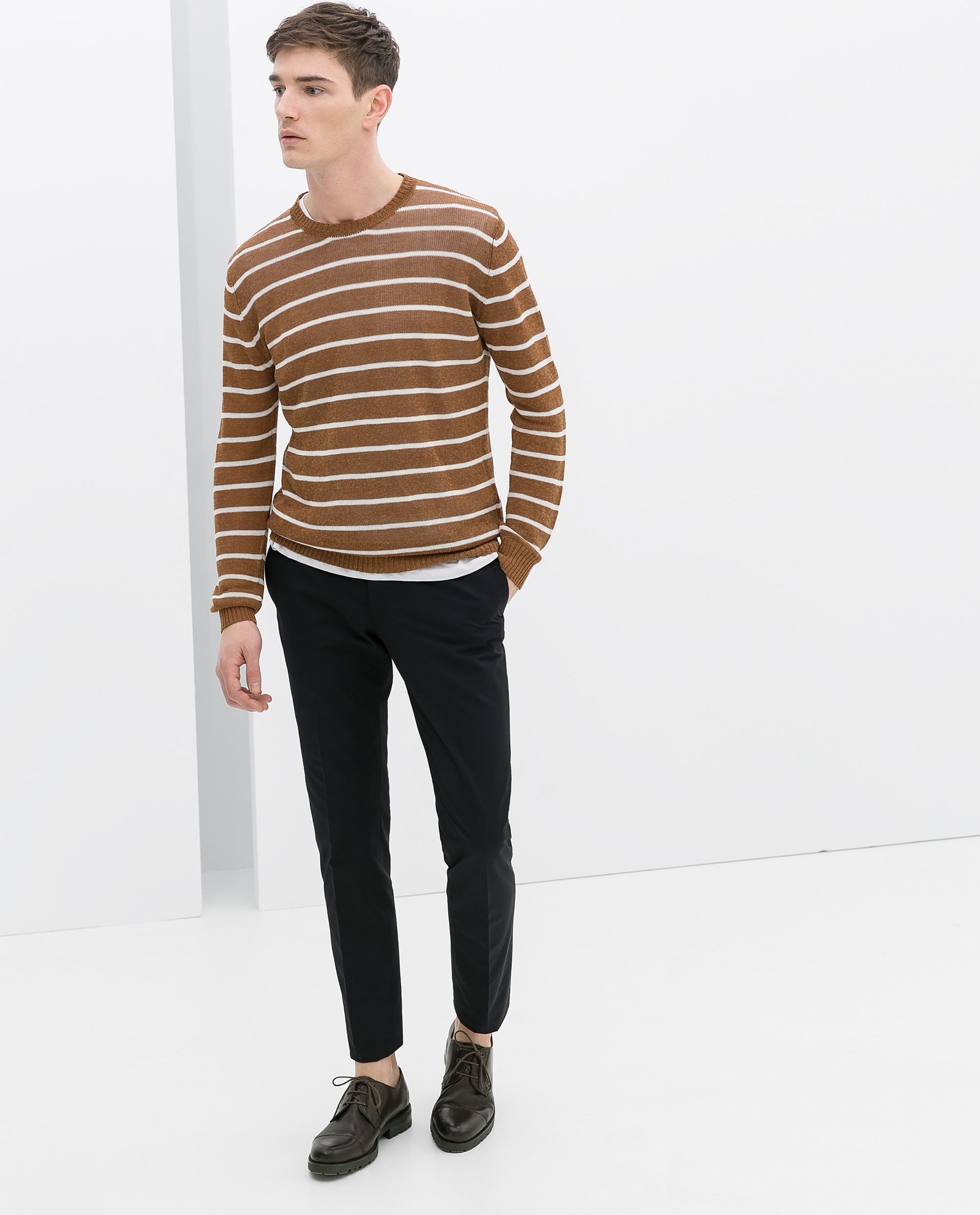 zara striped pants mens