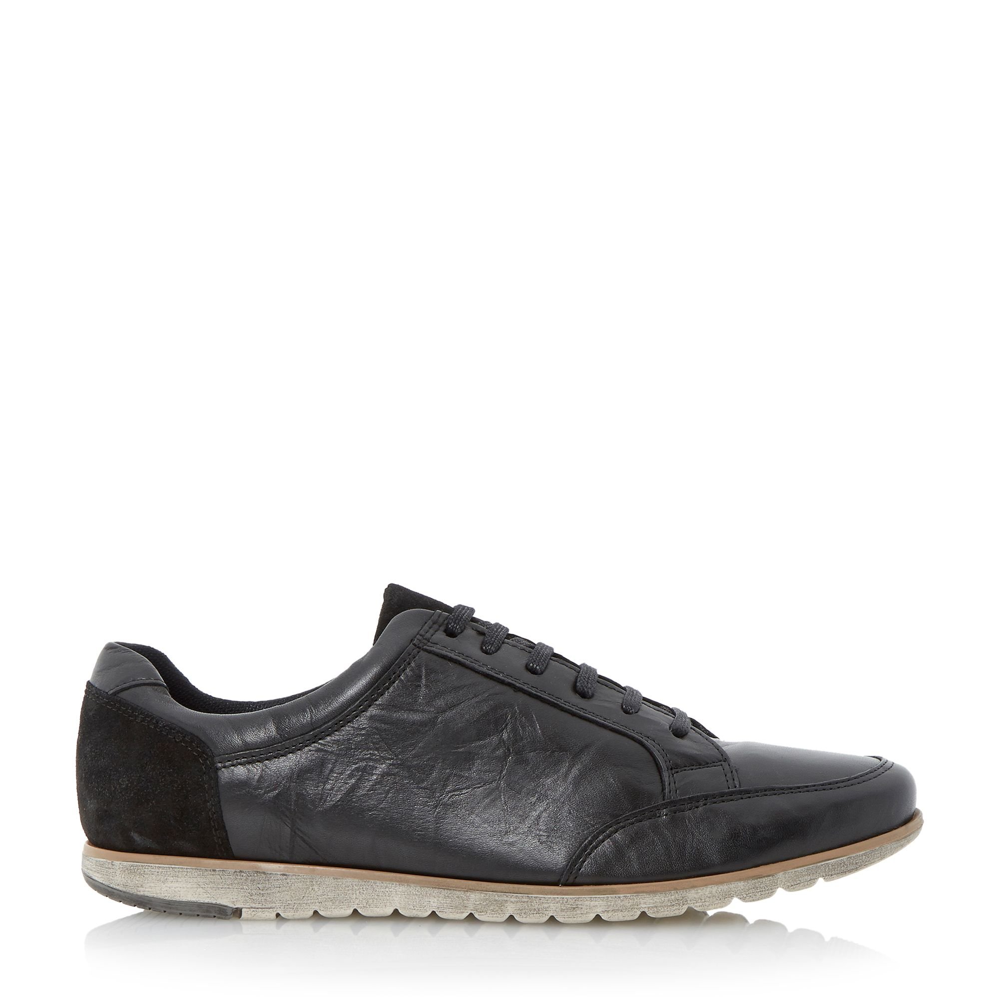 Dune Torpedo Leather Trainers in Black for Men | Lyst