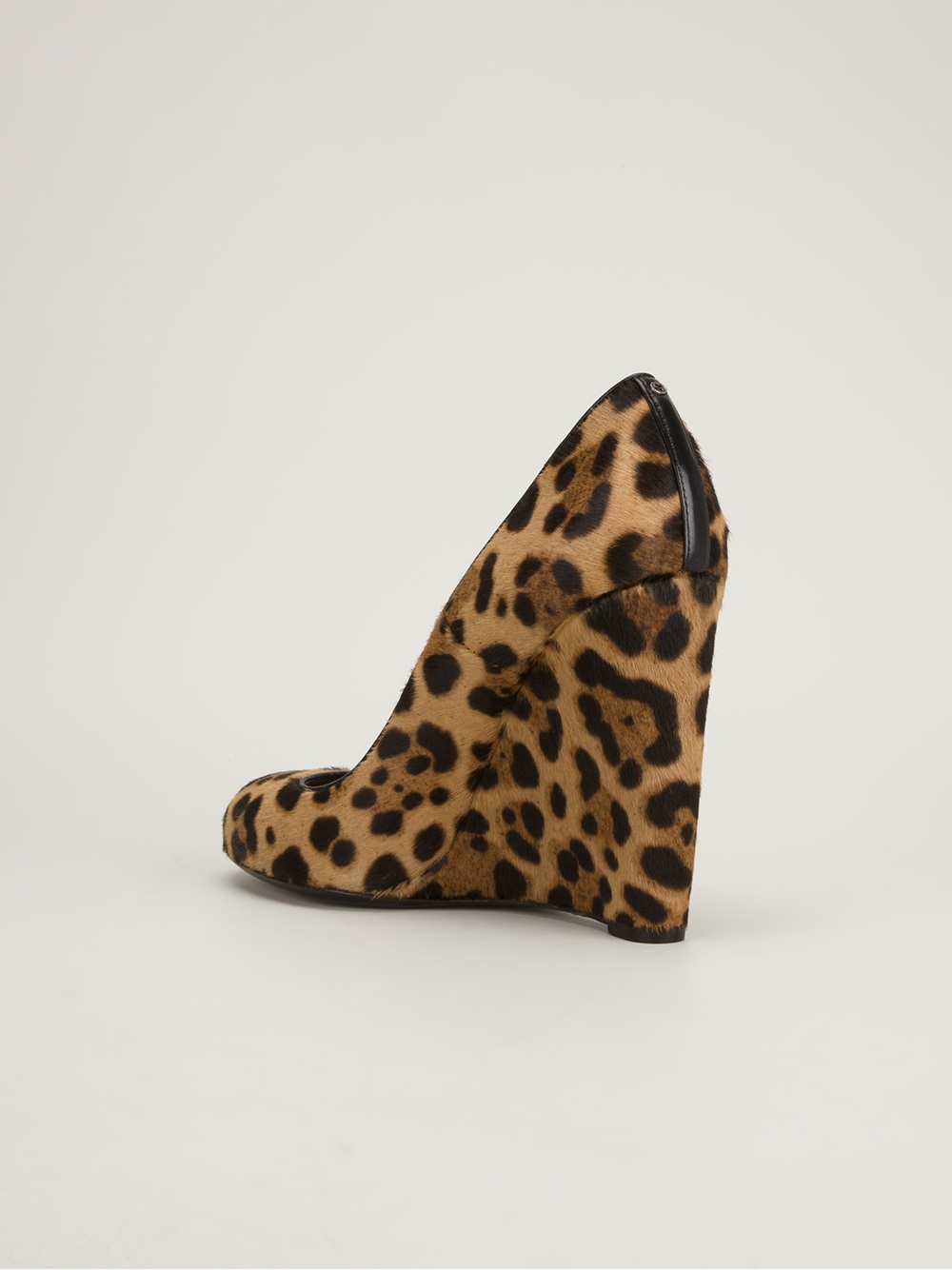 Lyst Gucci JaguarPrint Wedge Pump in Black