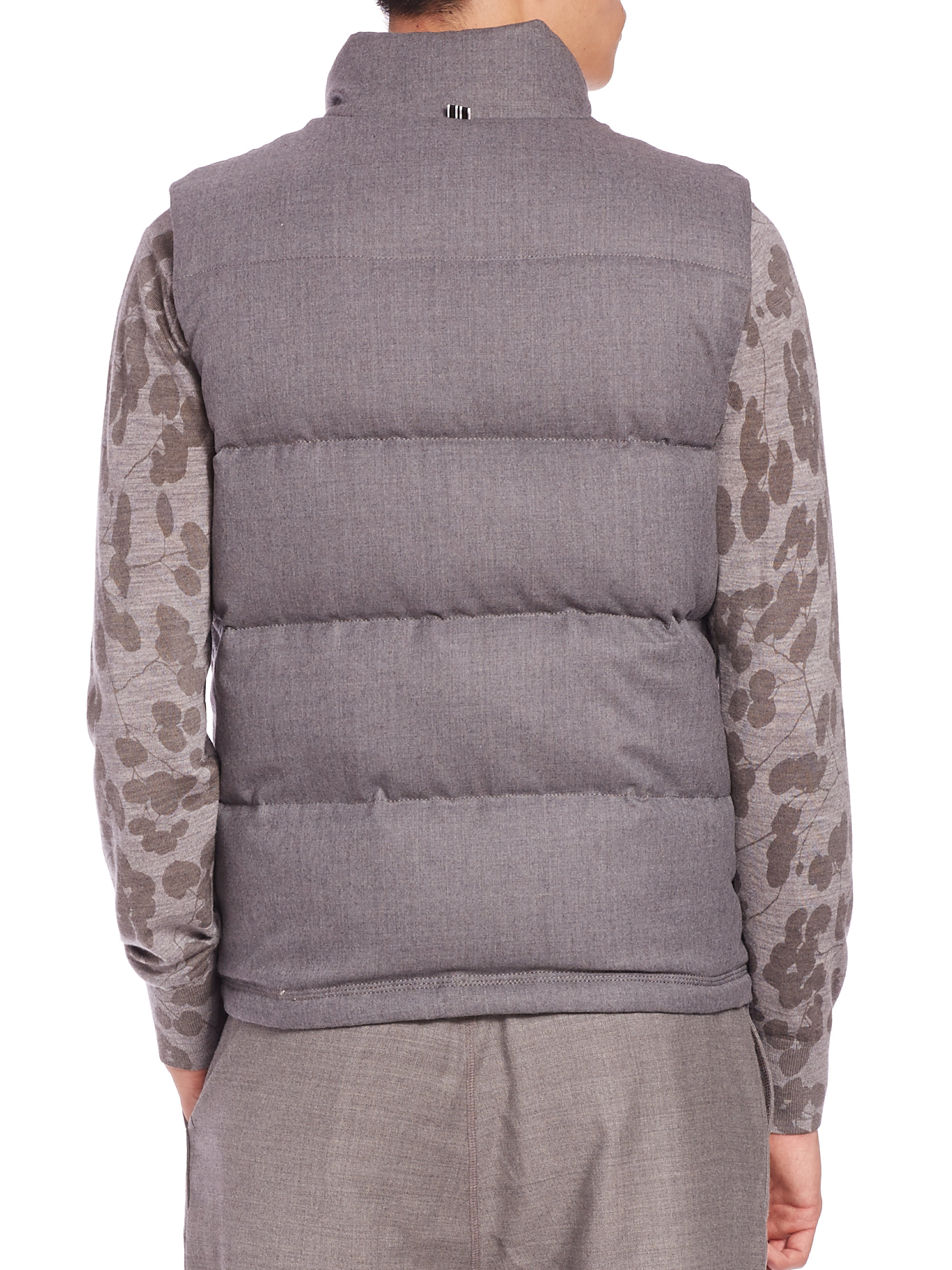 Lyst Kent & Curwen Wool Downfilled Puffer Vest in Gray for Men