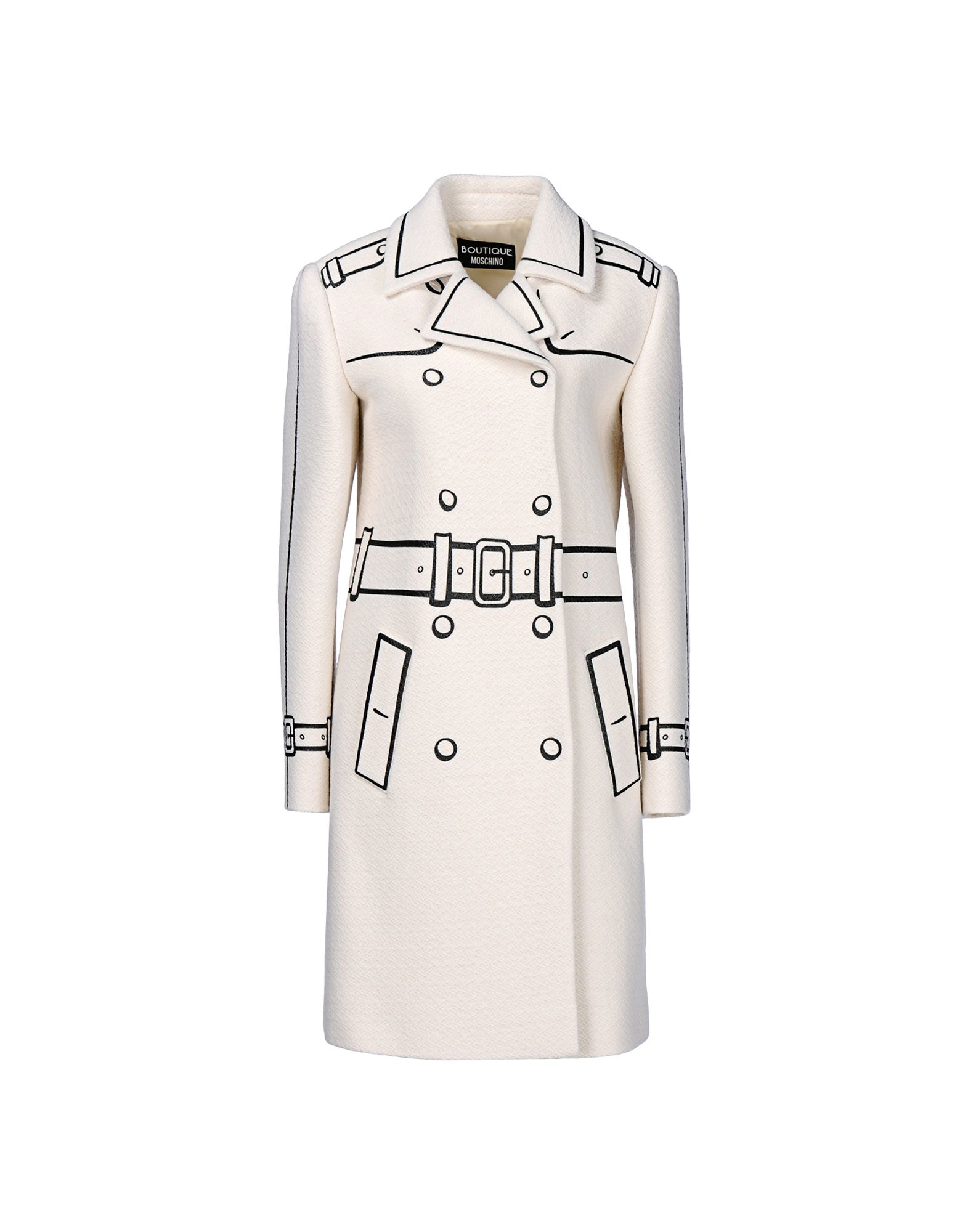 Lyst - Boutique Moschino Trench Printed Coat in Natural