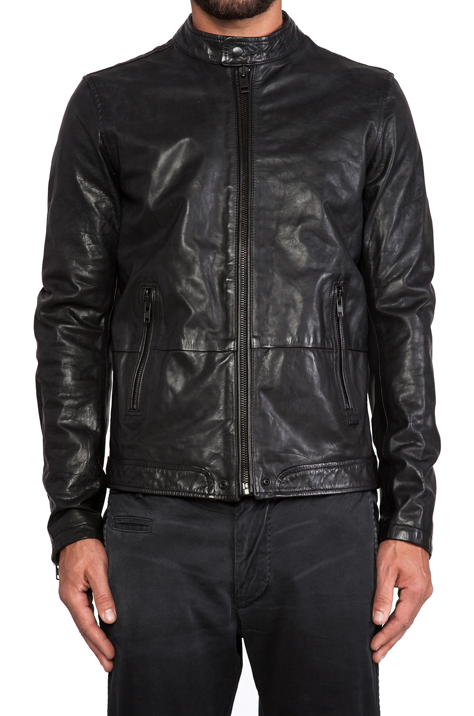 Lyst - Diesel Thermal Leather Jacket in Black for Men
