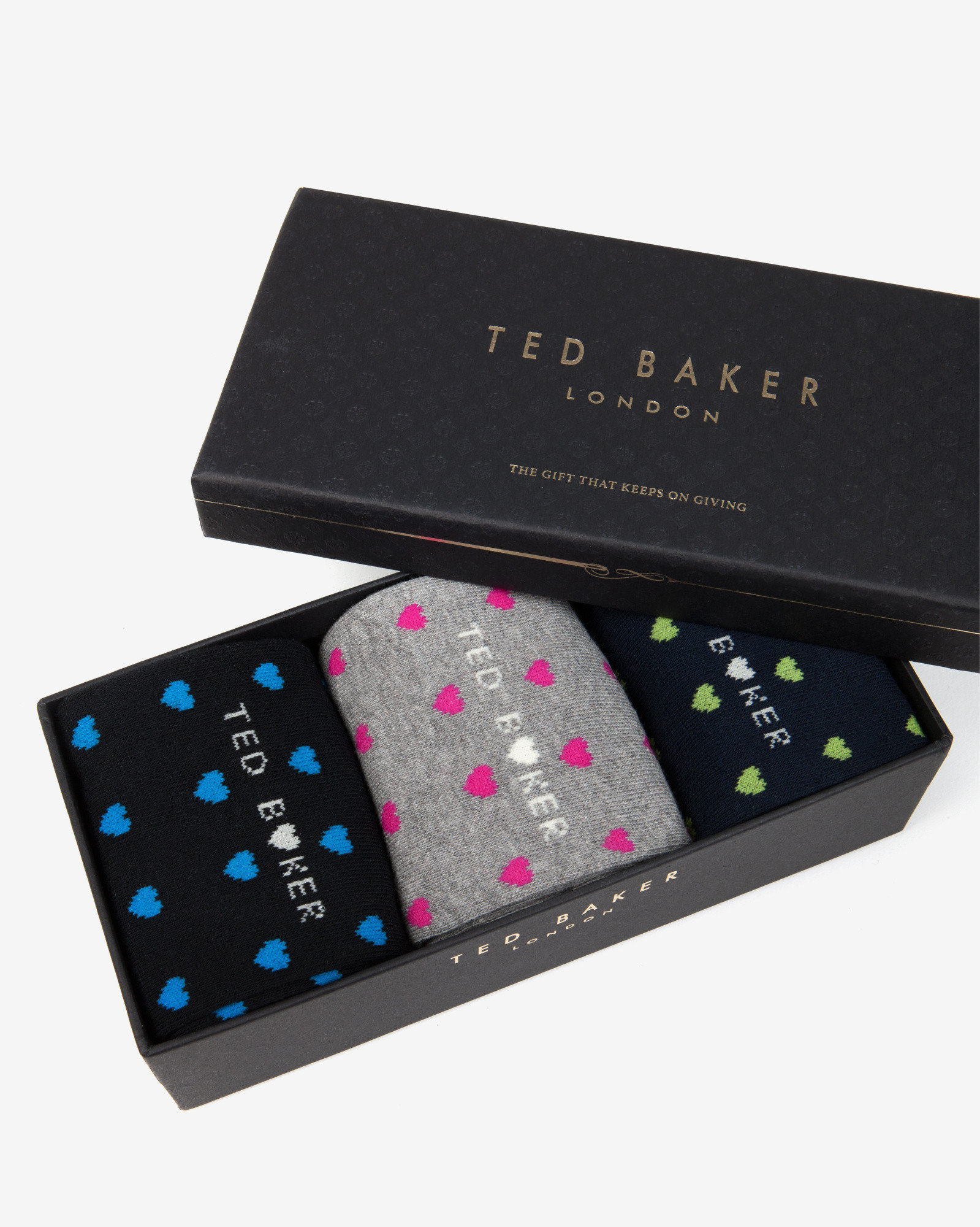 Lyst Ted Baker Lovepop Heart Print Socks Gift Set for Men
