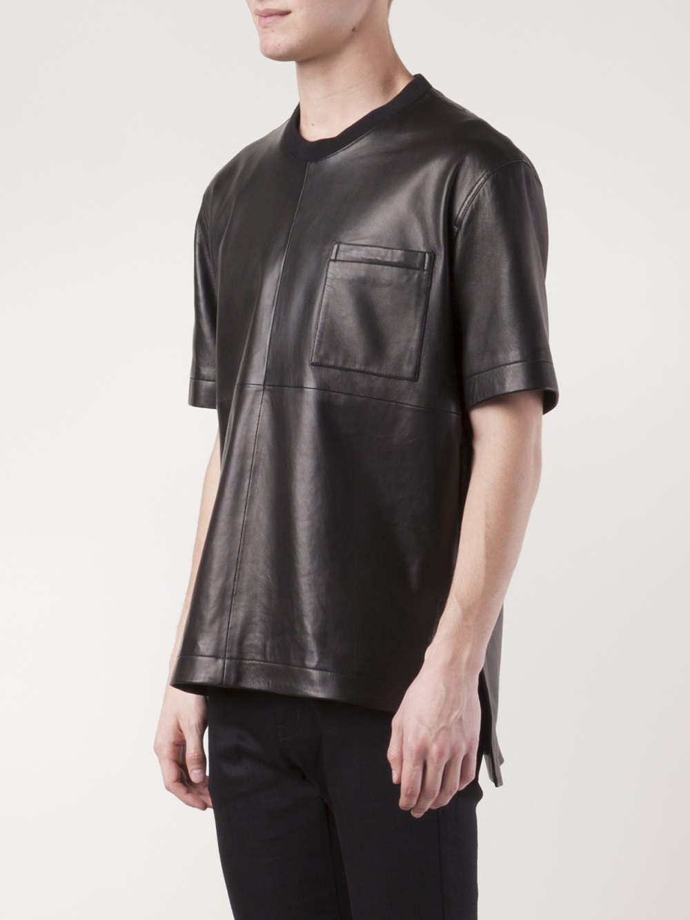 Givenchy Leather Tshirt in Black for Men | Lyst