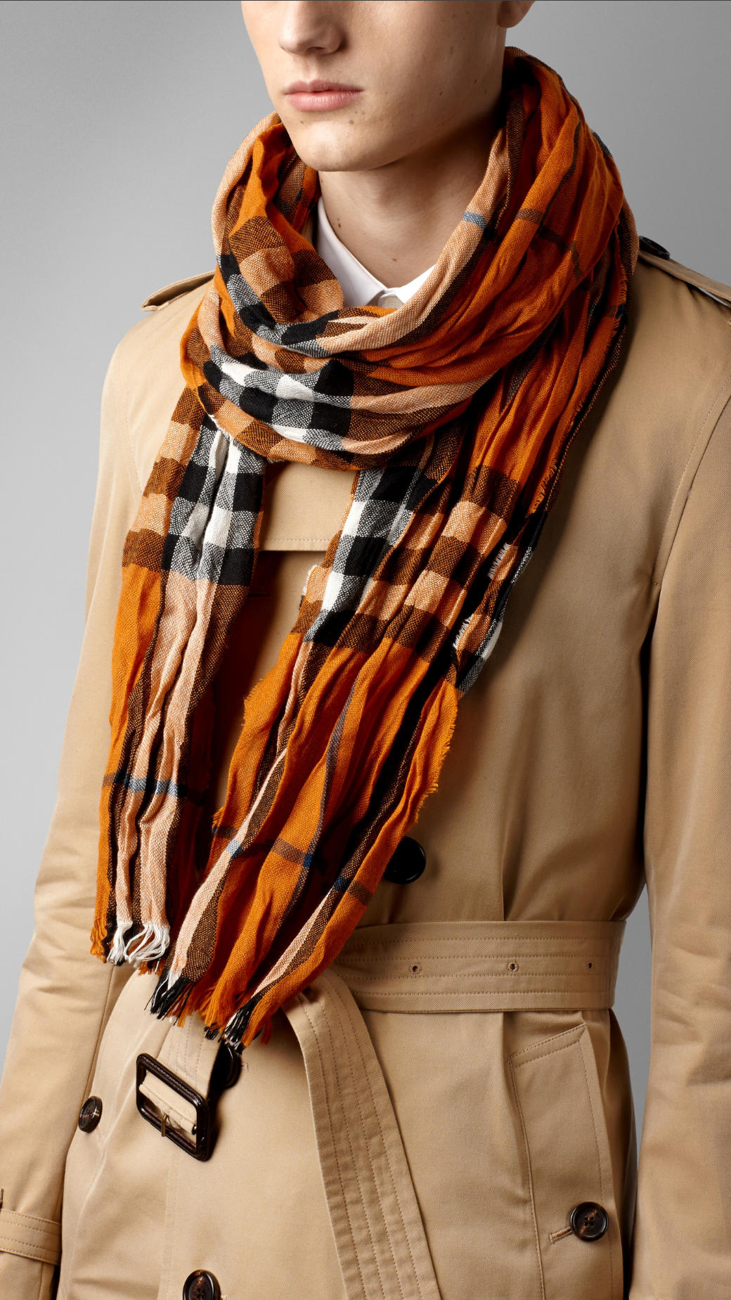 orange burberry scarf