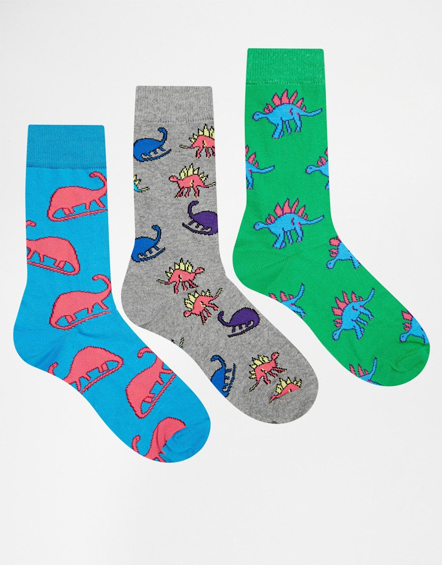 Asos 3 Pack Socks With Dinosaur Design for Men Lyst