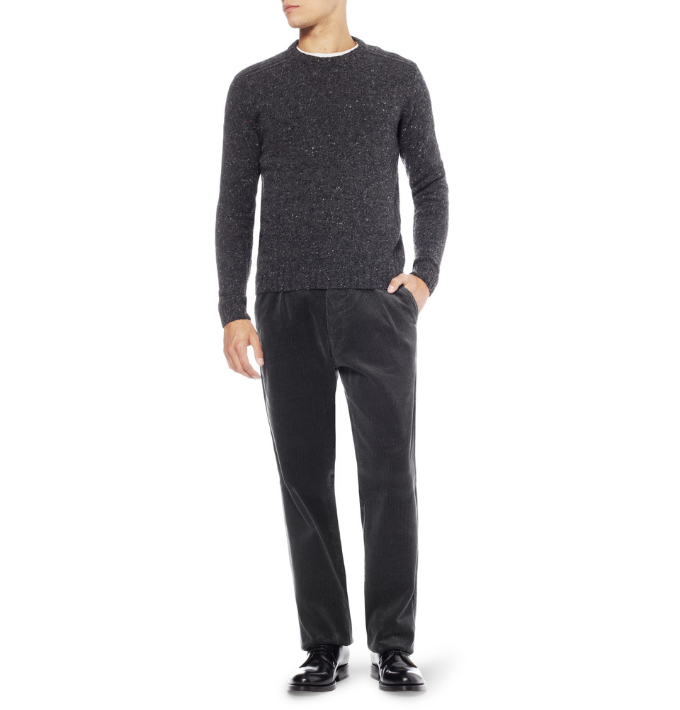 mens pleated corduroy trousers