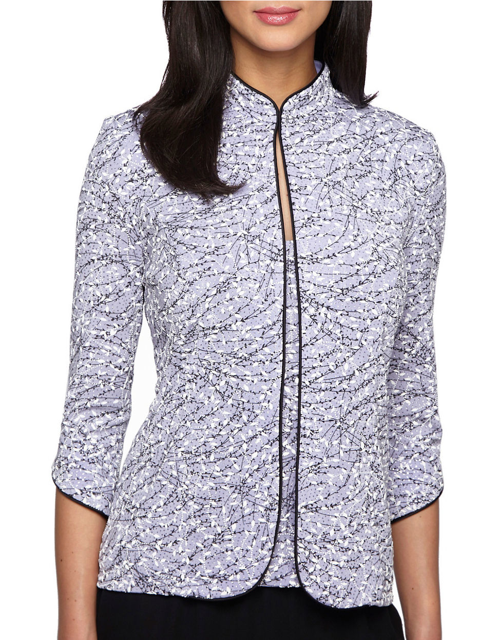 Alex Evenings Plus Two piece Embellished Jacquard Jacket  