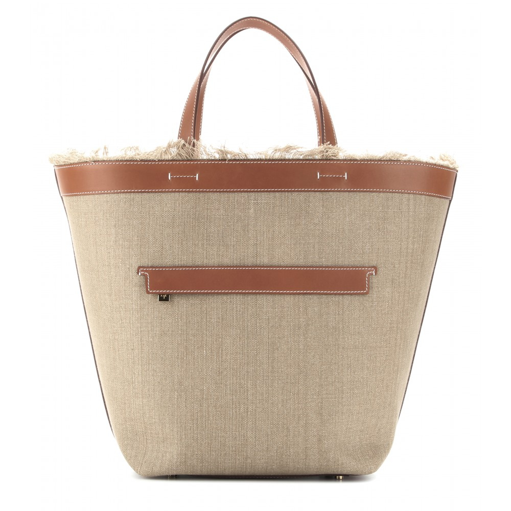 Lyst Loro Piana Fleming Linen And Leather Tote In Natural Gallery
