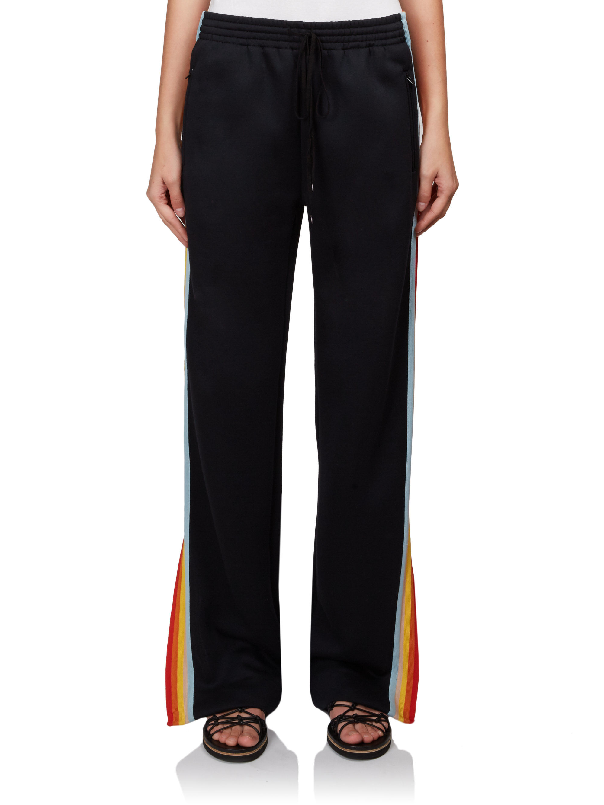 rainbow stripe track pants
