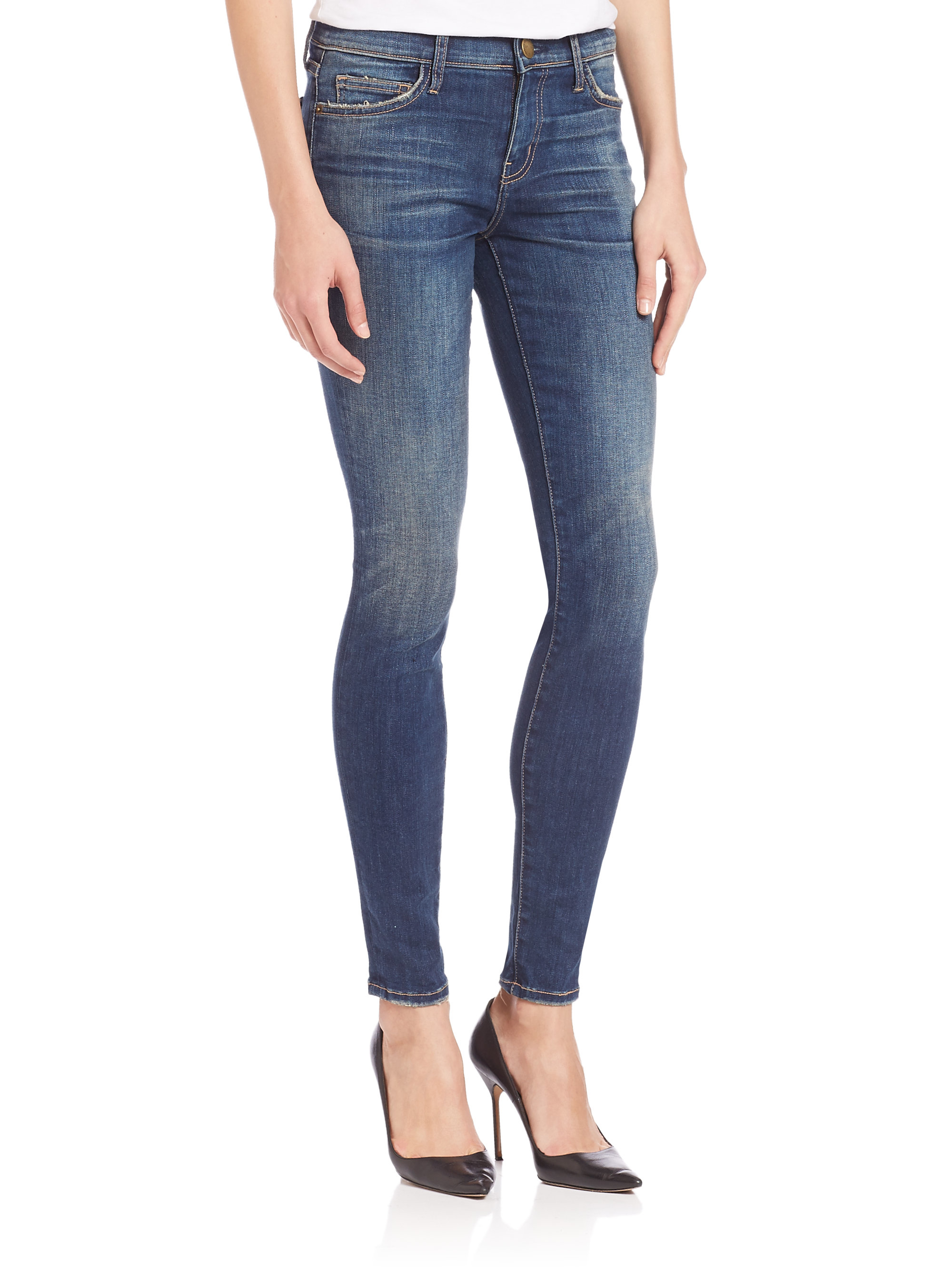Current/Elliott The Ankle Skinny Jeans in Blue - Lyst