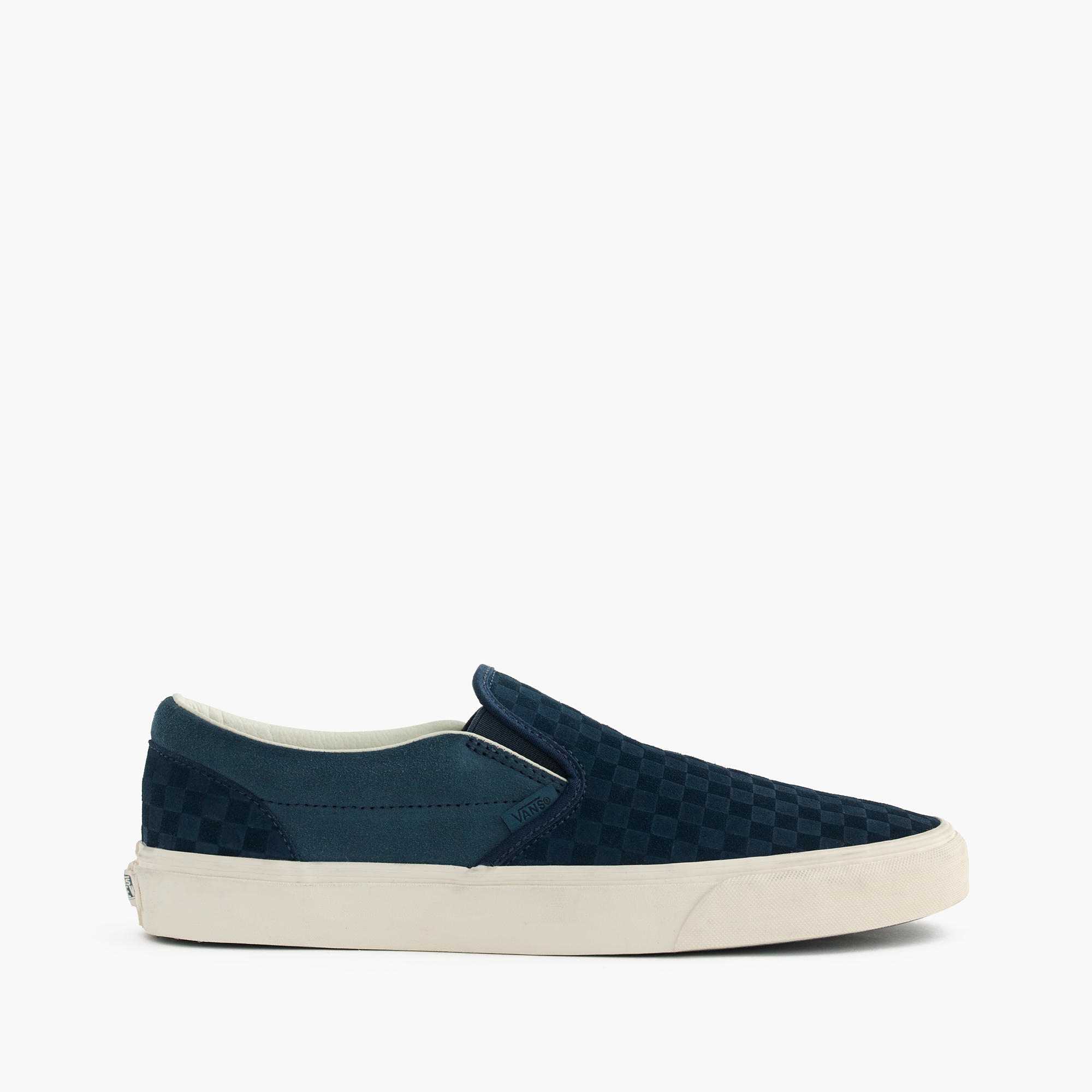 vans slip ons blue checkerboard