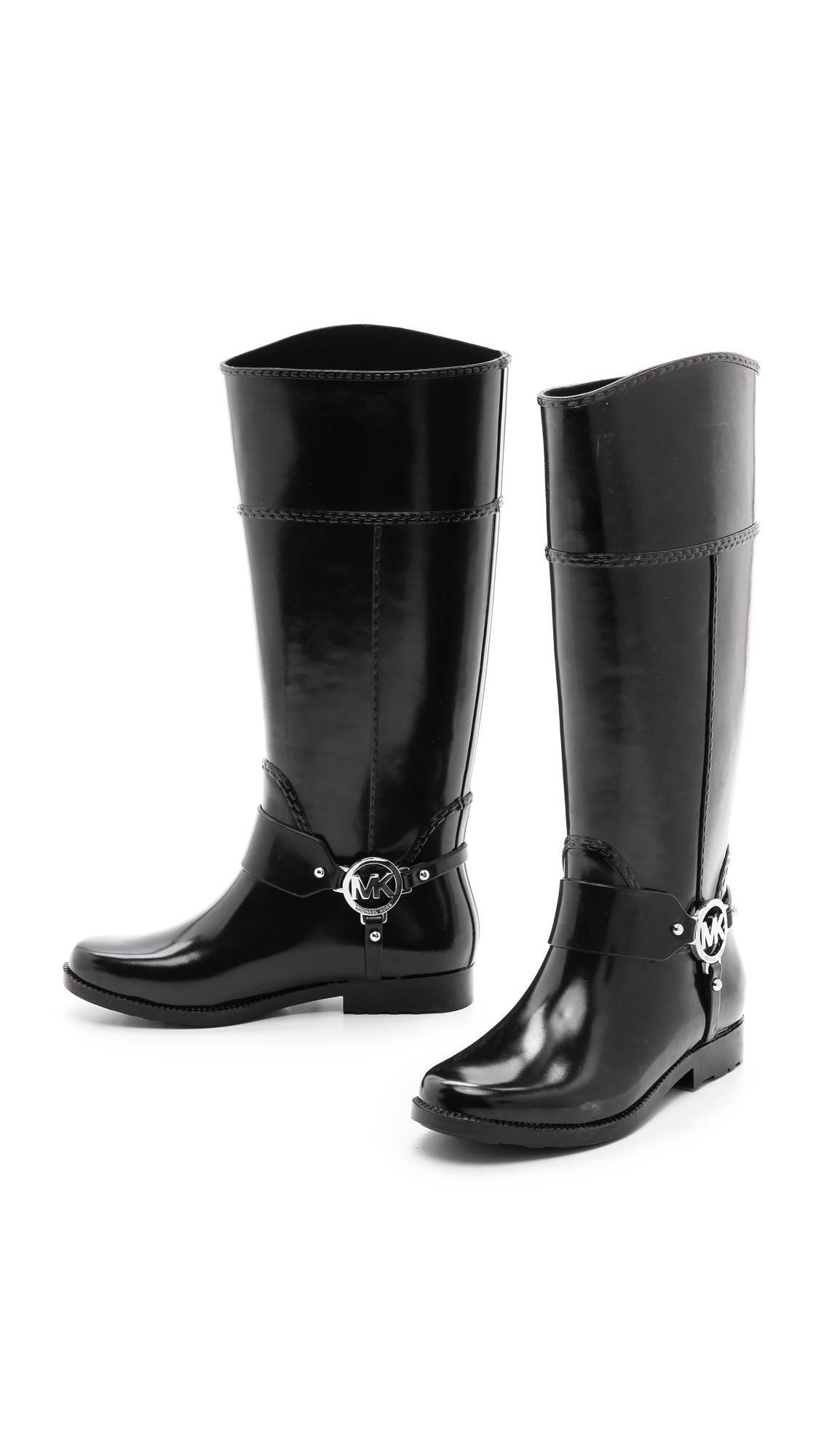 Lyst - Michael Michael Kors Fulton Harness Tall Rain Boots Black in Black