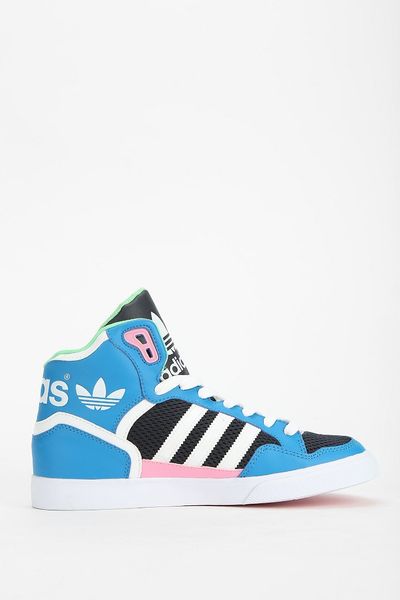 Adidas Originals Extaball Leather Hightop Sneaker in Blue (BLUE MULTI ...