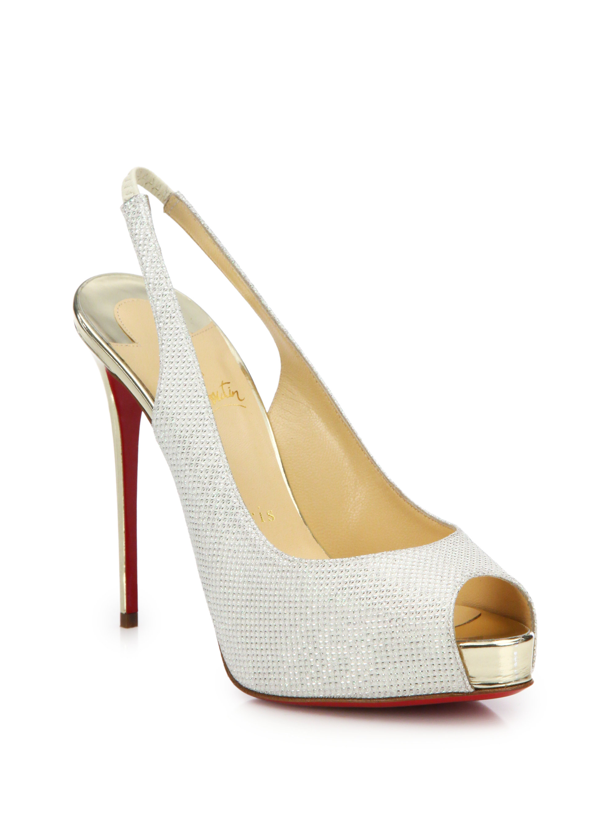 cl shoes replica - christian louboutin So Private platform slingback pumps Beige ...