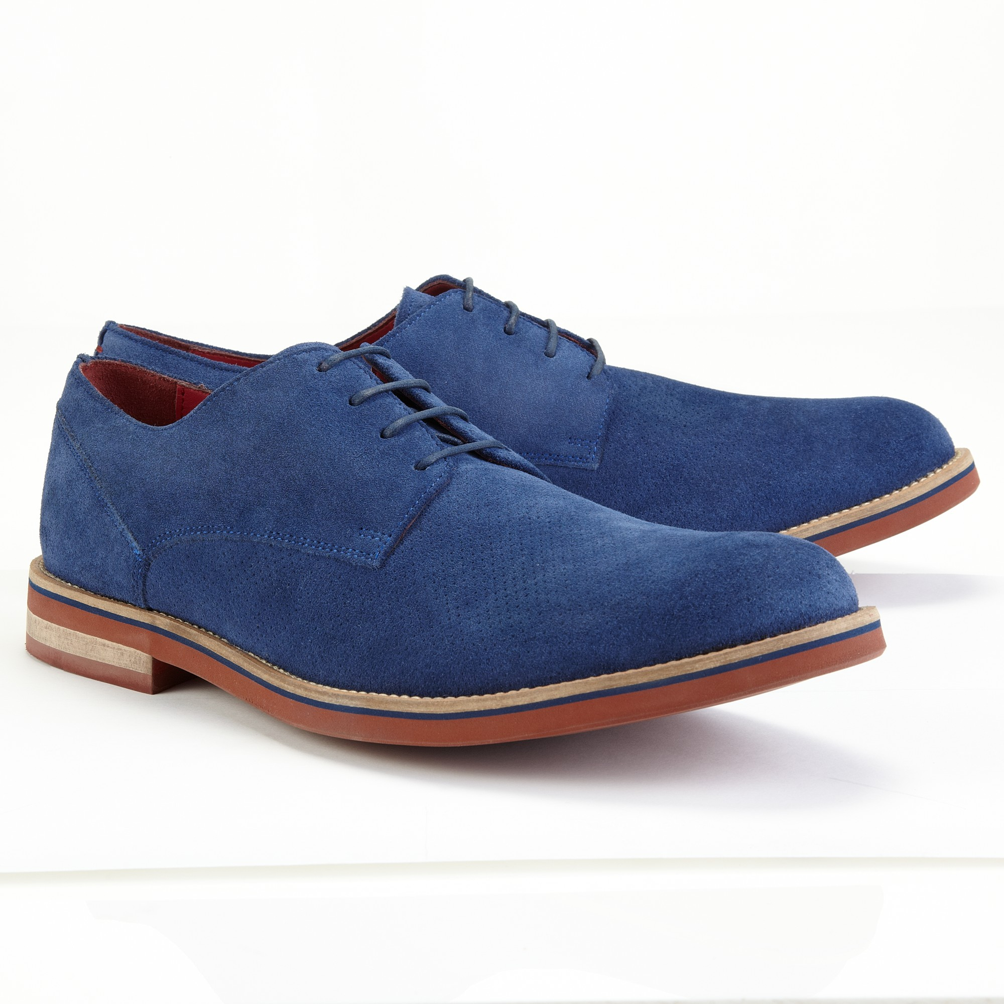 John Lewis Dublin Perforated Suede Derby Shoes in Blue for Men (navy ...