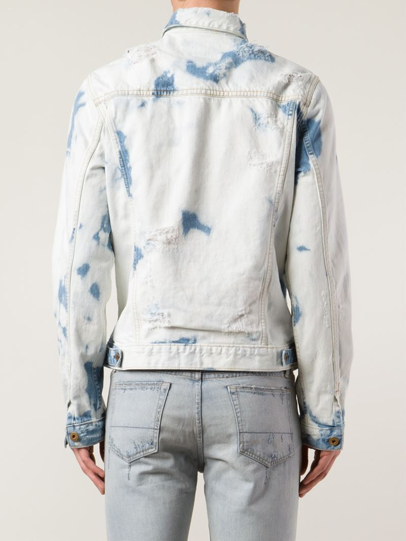 Bliss and mischief Bleached Denim Jacket in Blue for Men Lyst