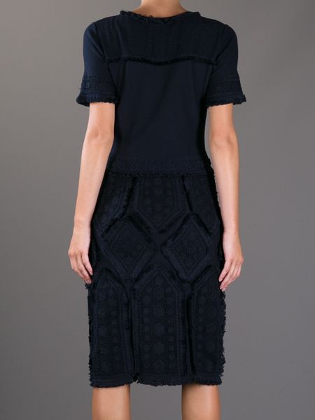 Tory Burch Balley Crochet Dress in Black (navy) | Lyst