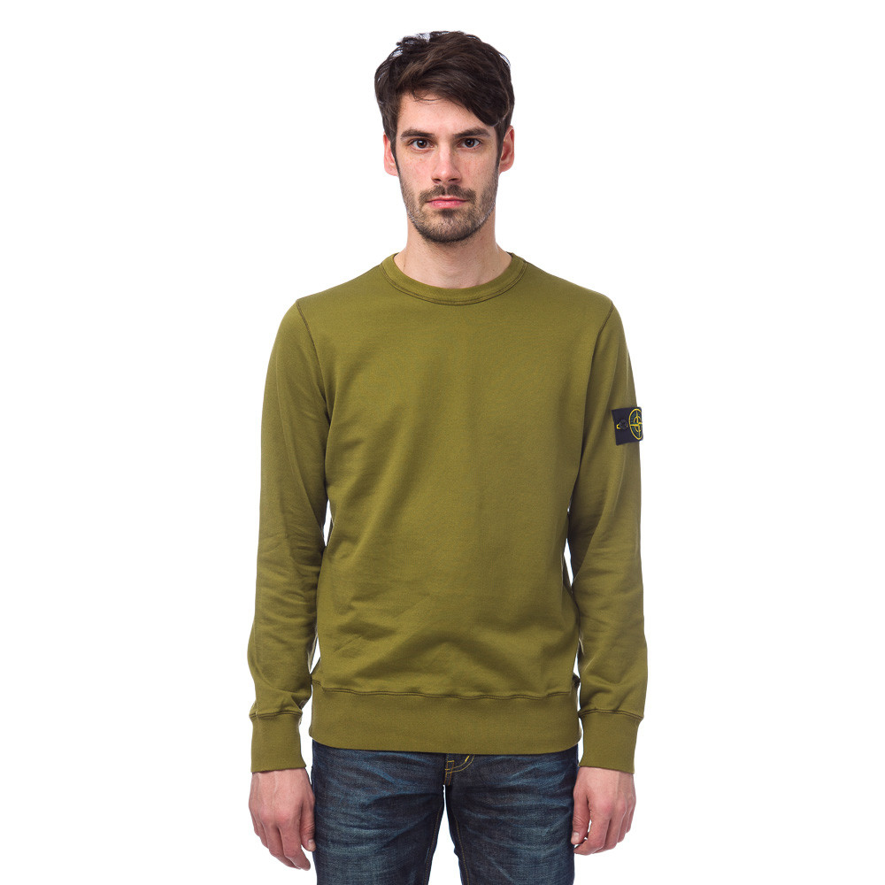 olive green stone island jumper