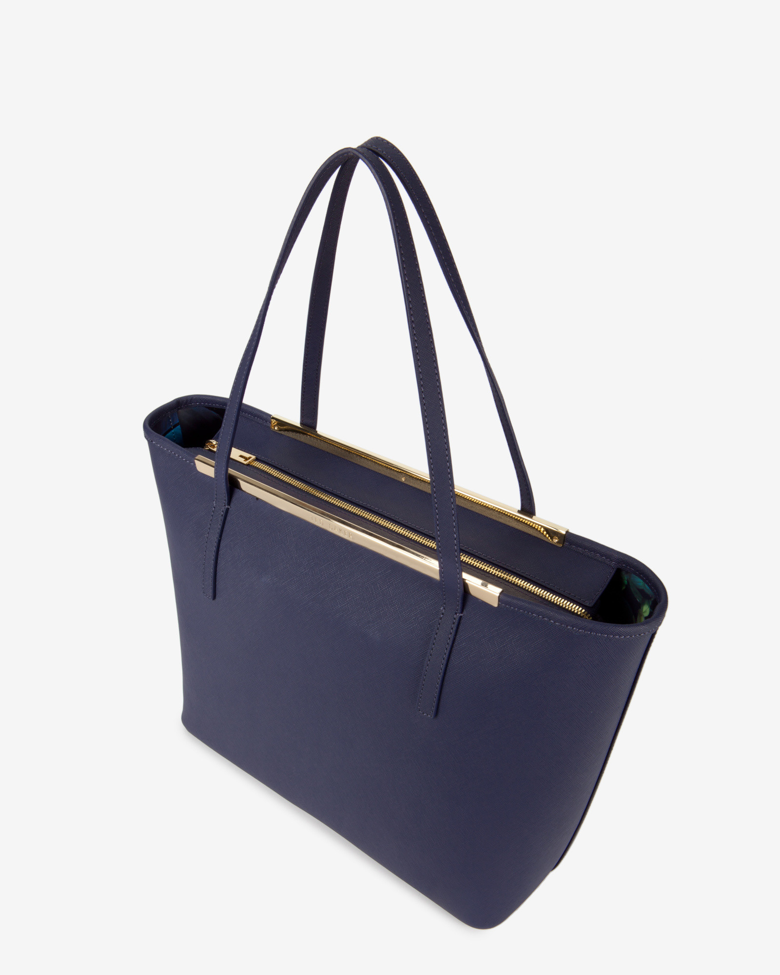 Lyst Ted Baker Large Crosshatch Leather Per Bag In Blue Gallery