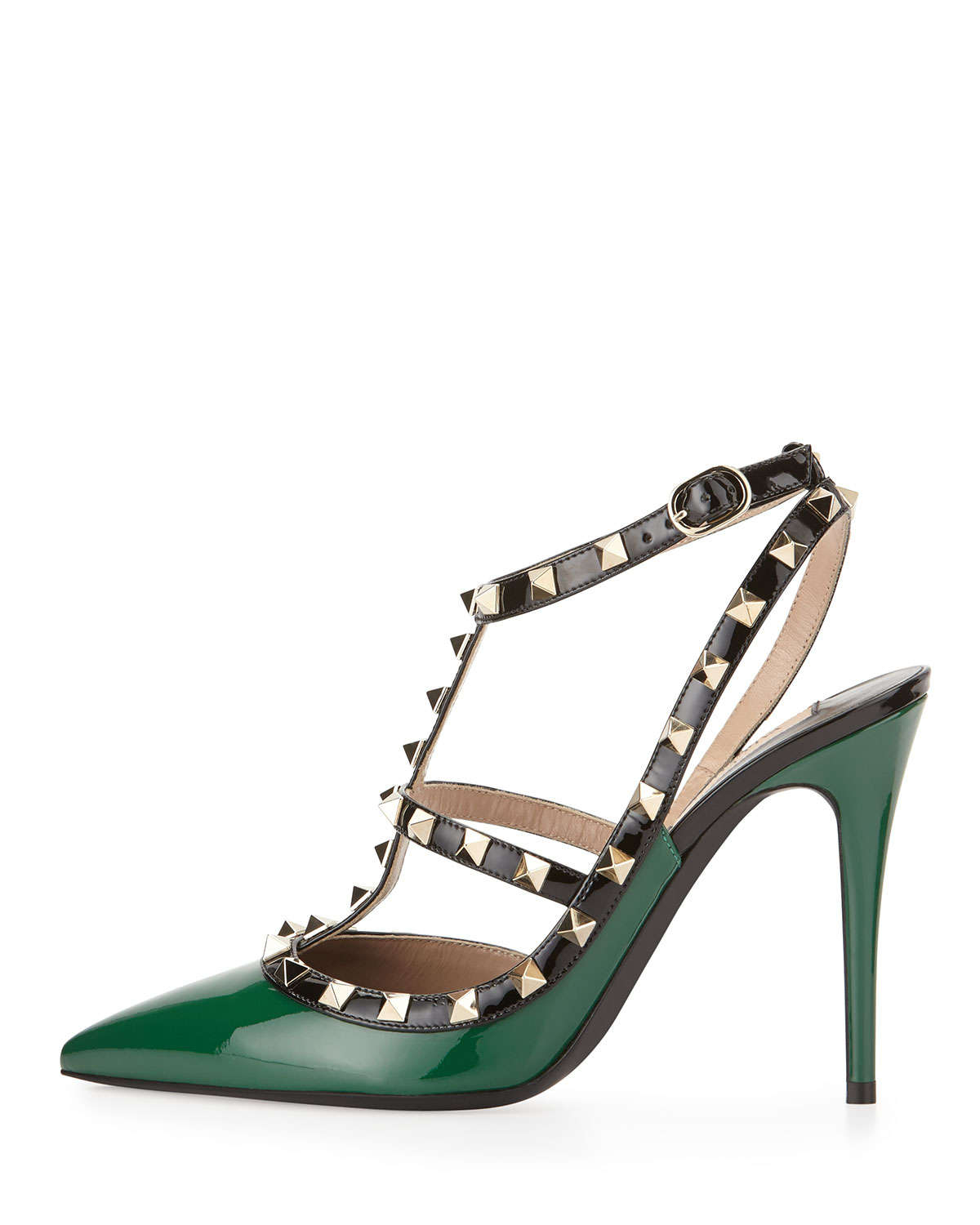 Valentino Garavani Rockstud Metallic Leather Pumps in Emerald (Green ...