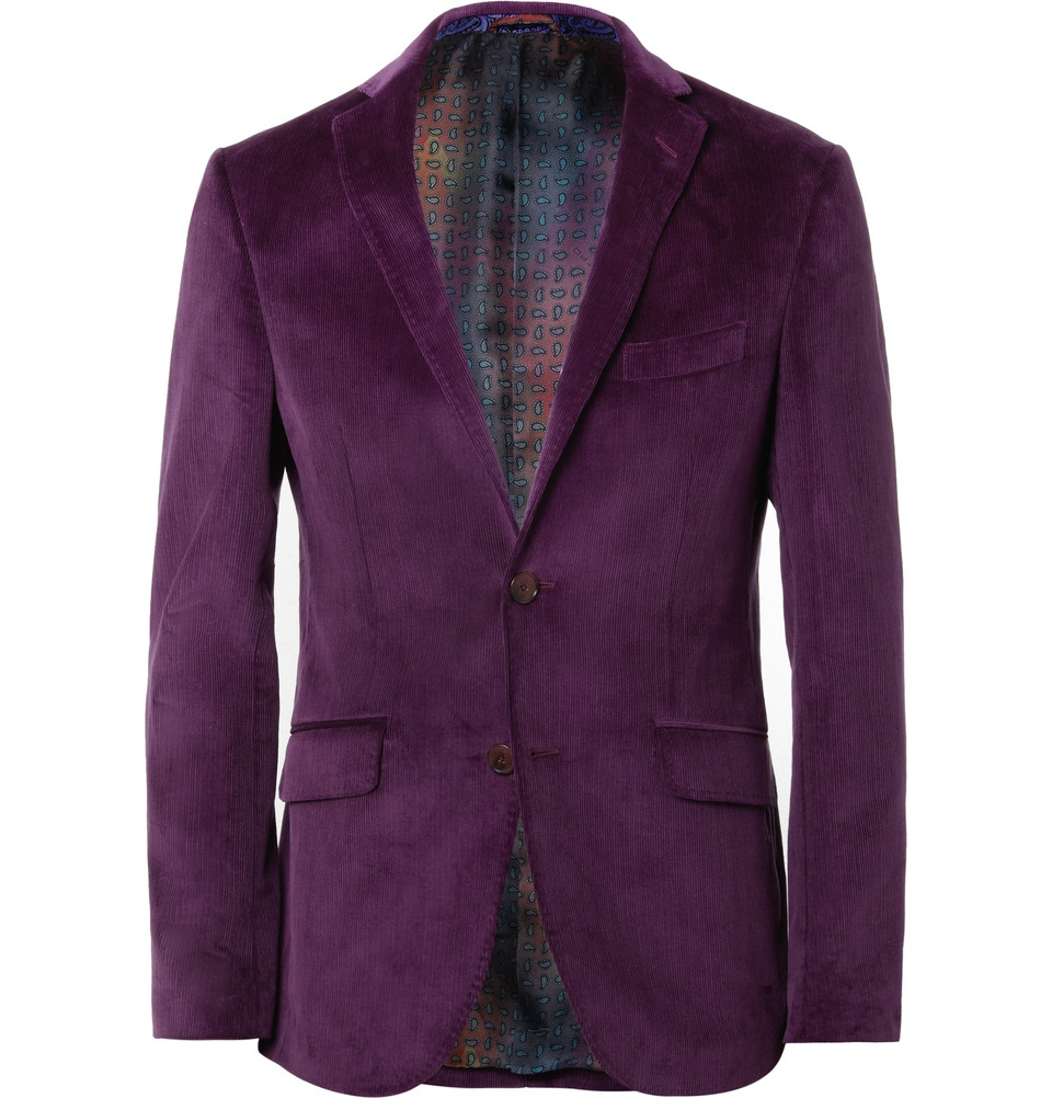 Etro Slim-Fit Corduroy Blazer in Purple for Men | Lyst