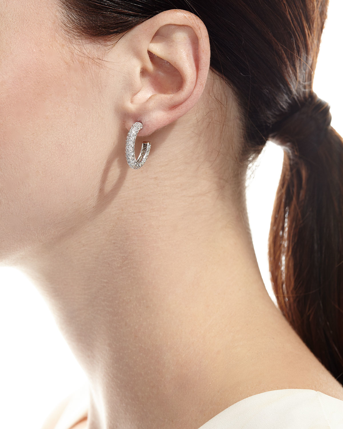 Lyst Gurhan Galahad Diamond Oval Hoop Earrings In Metallic Gallery
