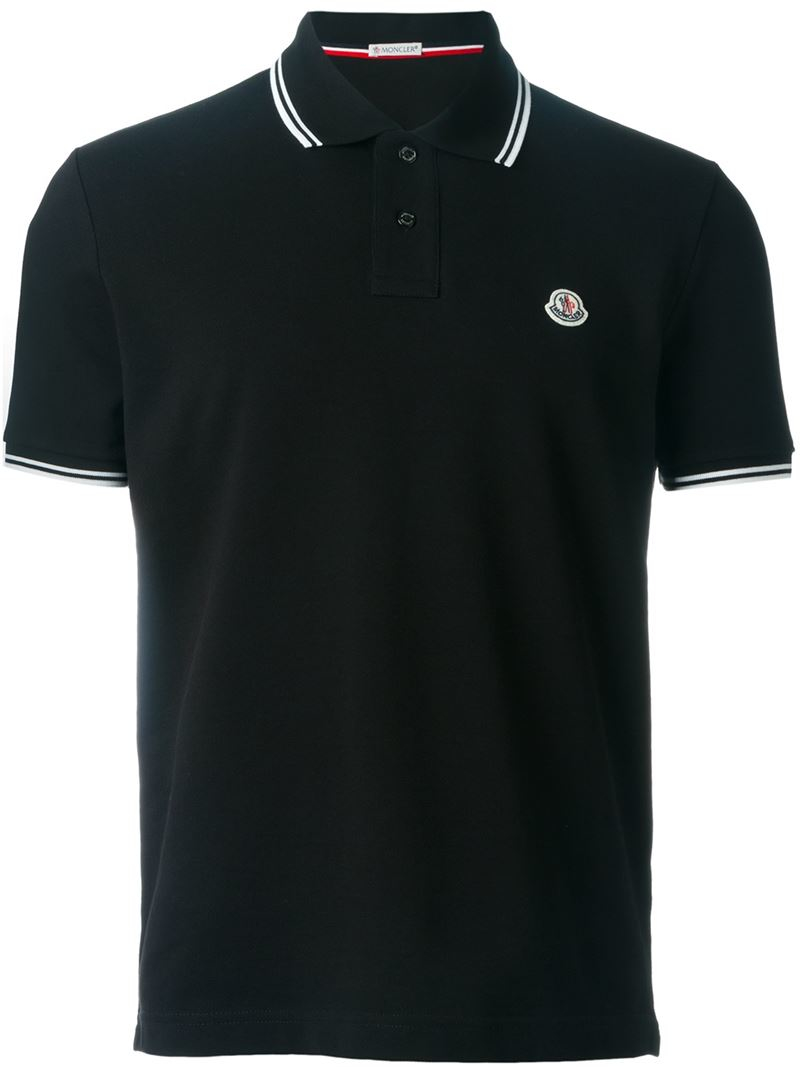 Moncler Classic Polo Shirt in Black for Men | Lyst