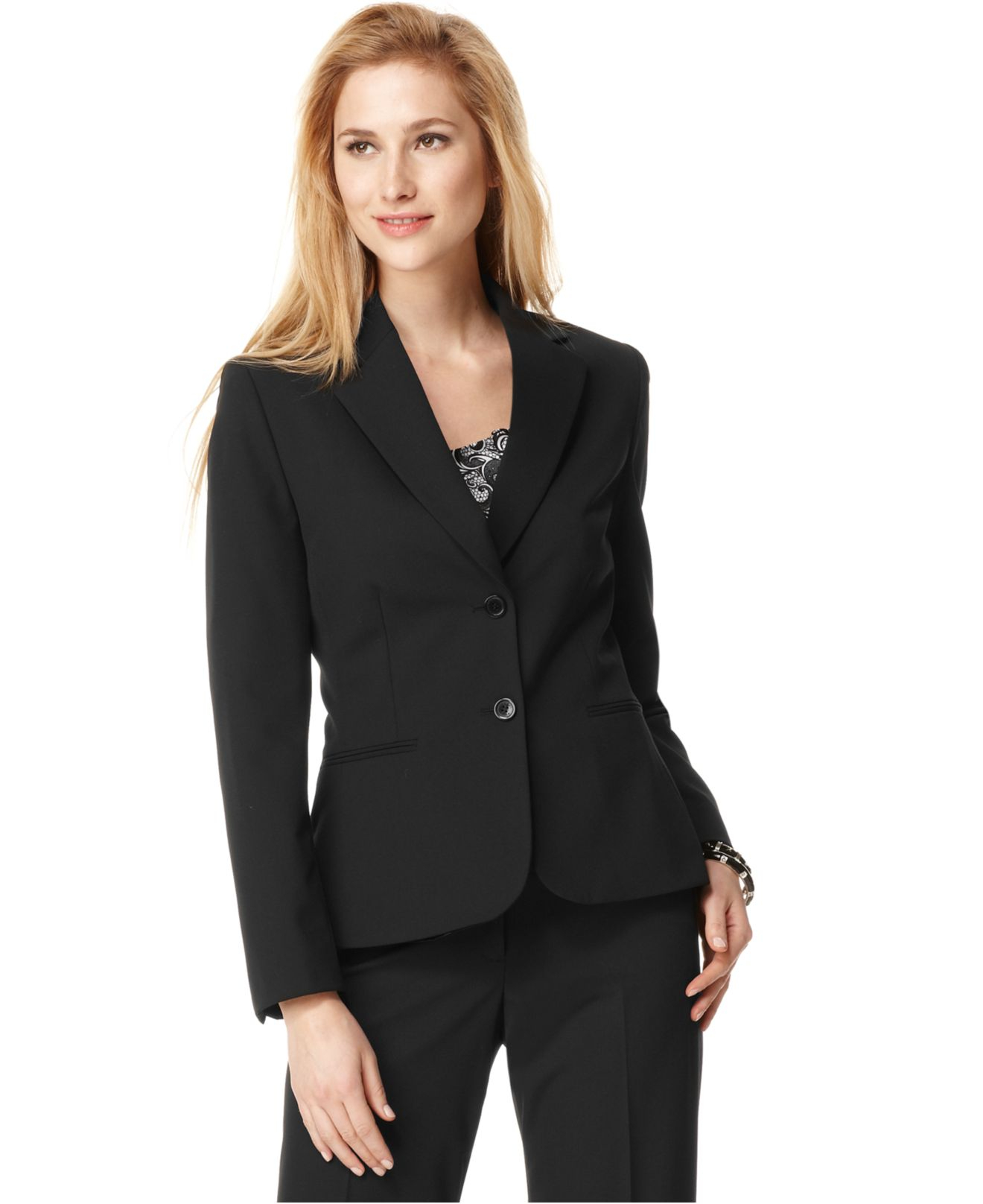 Tahari Petite Two-button Blazer in Black - Save 11% | Lyst