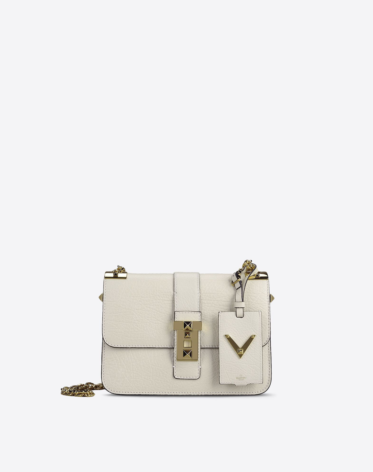 Valentino Chain Shoulder Bag in White | Lyst