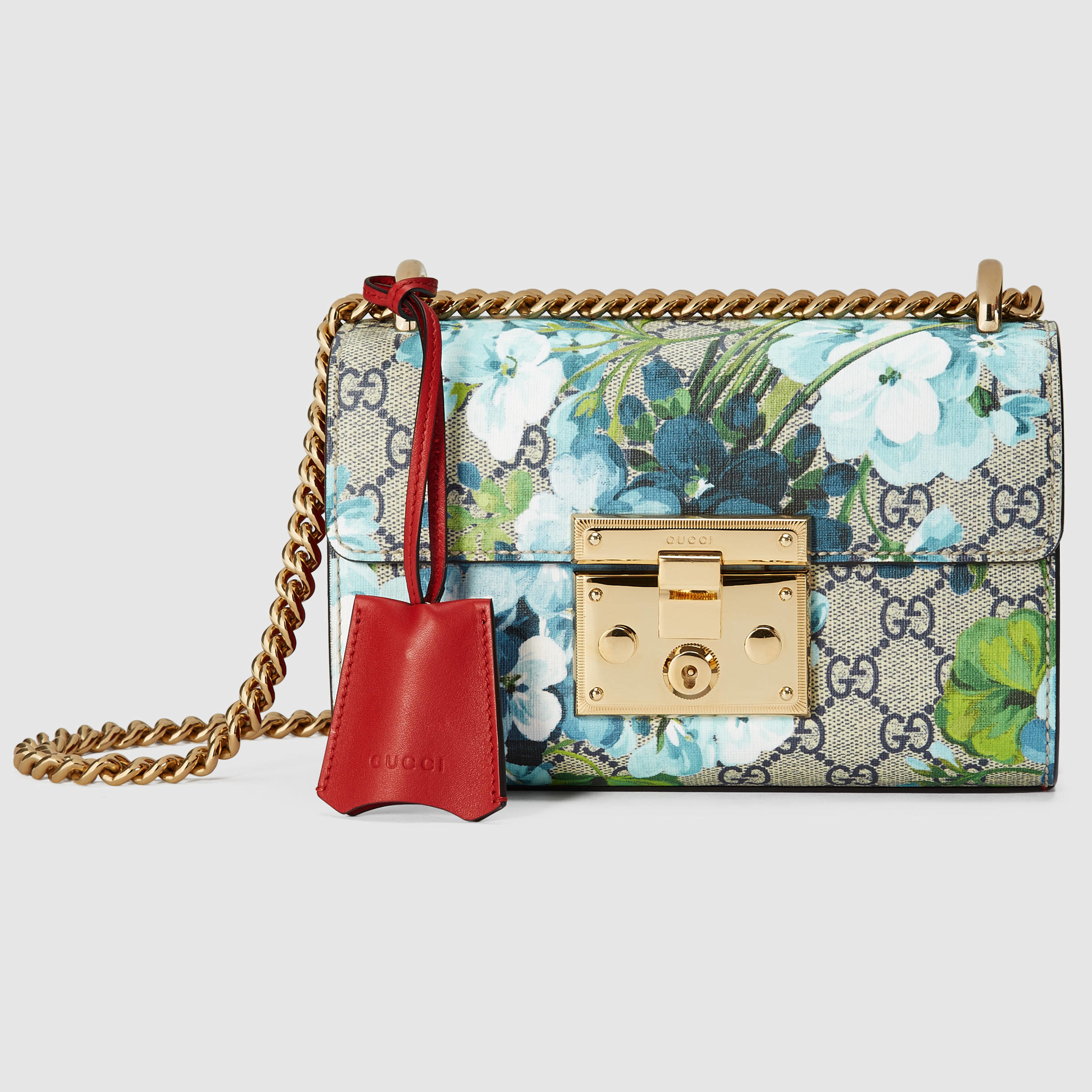 gucci blue blooms print padlock gg blooms shoulder bag blue product 2 048196773 normal