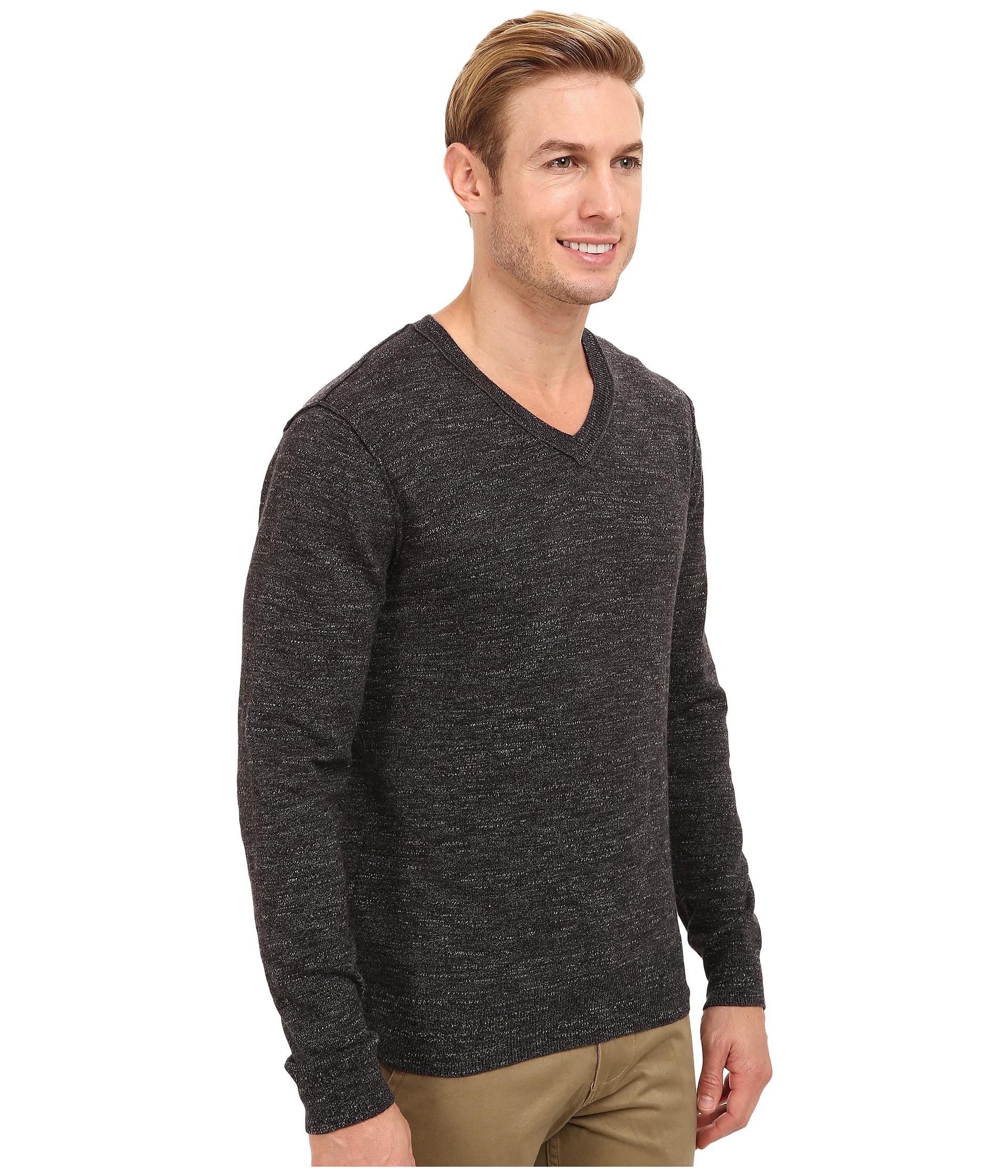 Lyst - Lucky brand V-Neck Sweater in Gray for Men