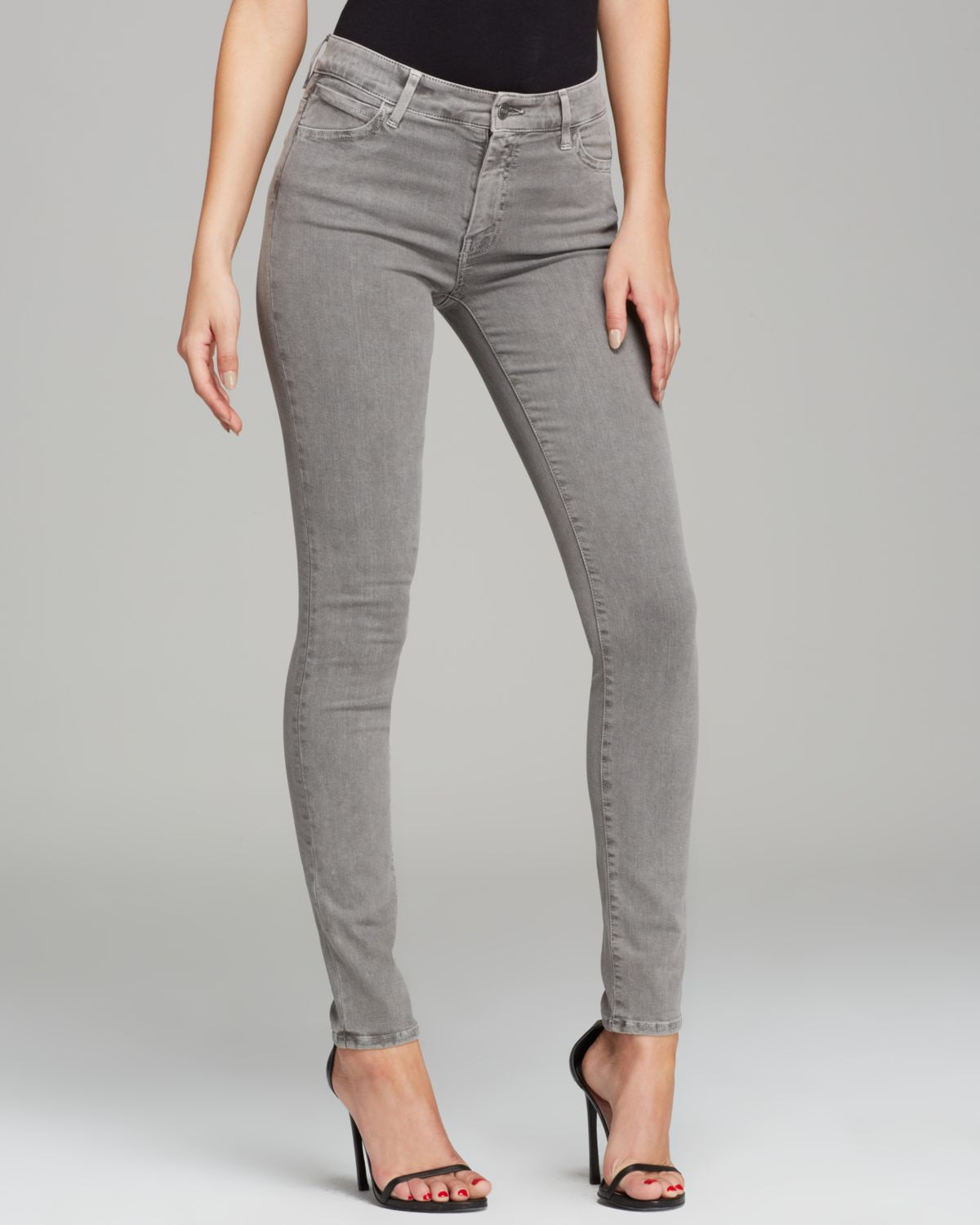 Lyst - Koral Jeans High Rise Skinny in Pebble Coated Grey in Gray