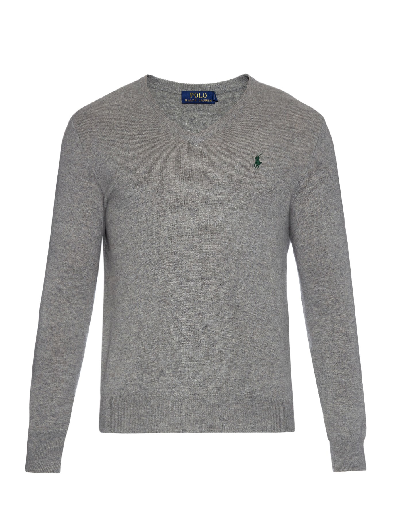 Lyst Polo Ralph Lauren V Neck Long Sleeved Wool Sweater In Gray For Men