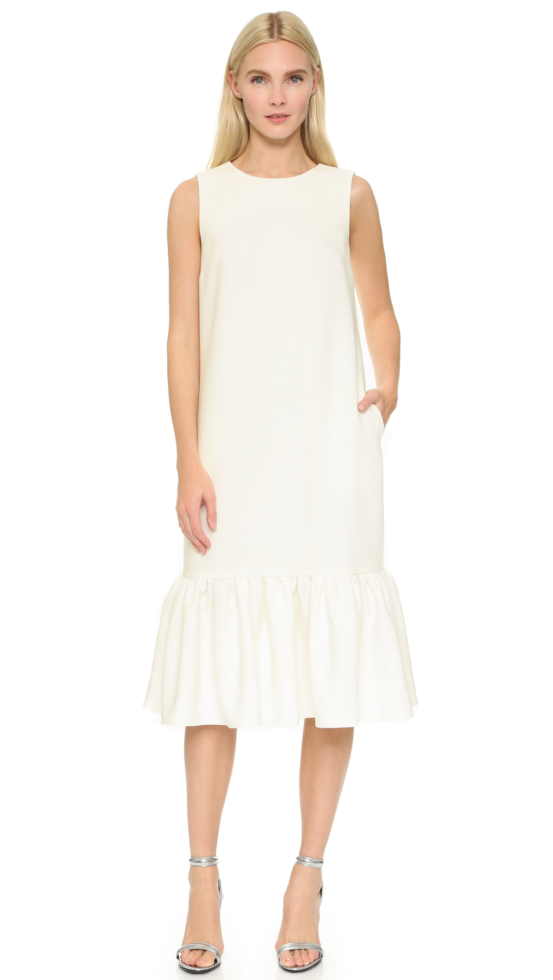 Lyst Edit Sleeveless  Midi  Dress  in White