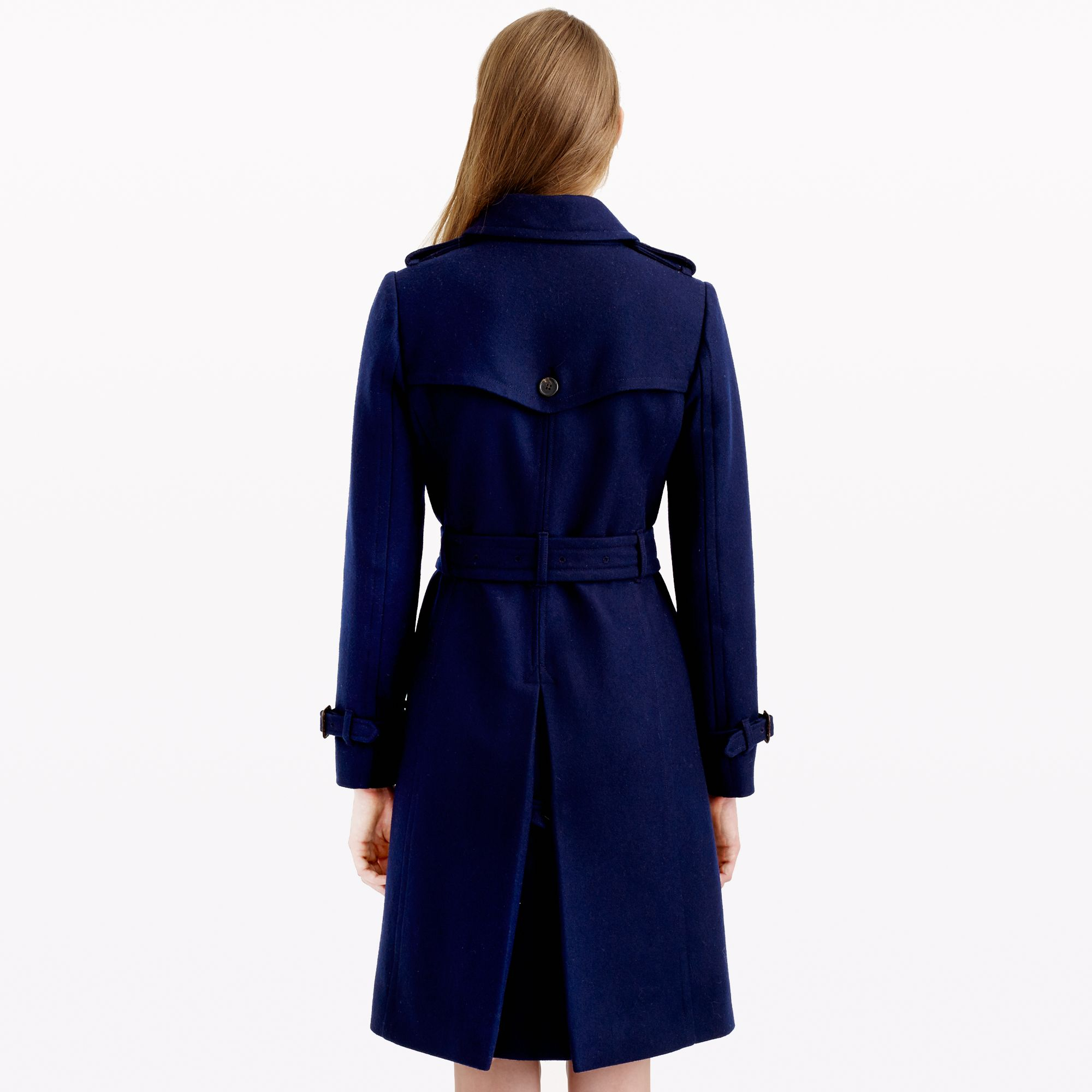 J.crew Icon Trench Coat In Woolcashmere in Blue (navy) Lyst