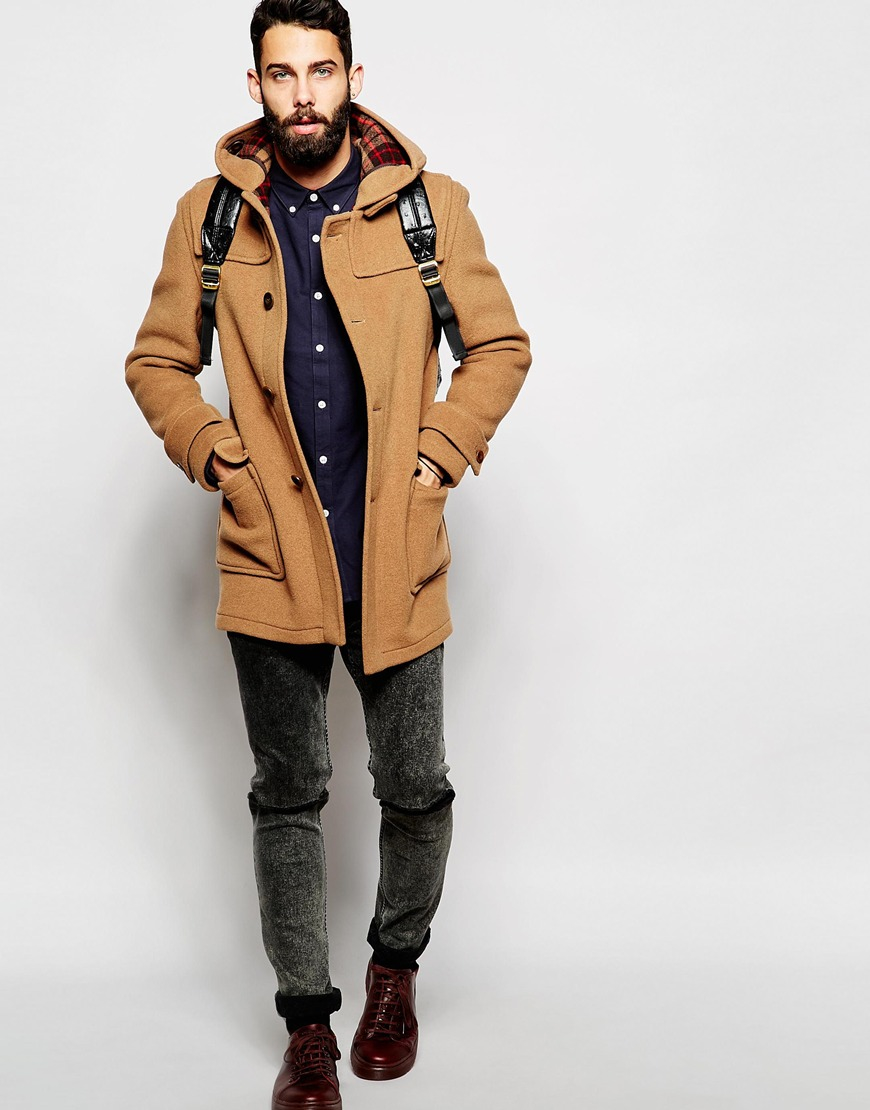 Lyst - Gloverall Duffle Coat With Contrast Buttons ...